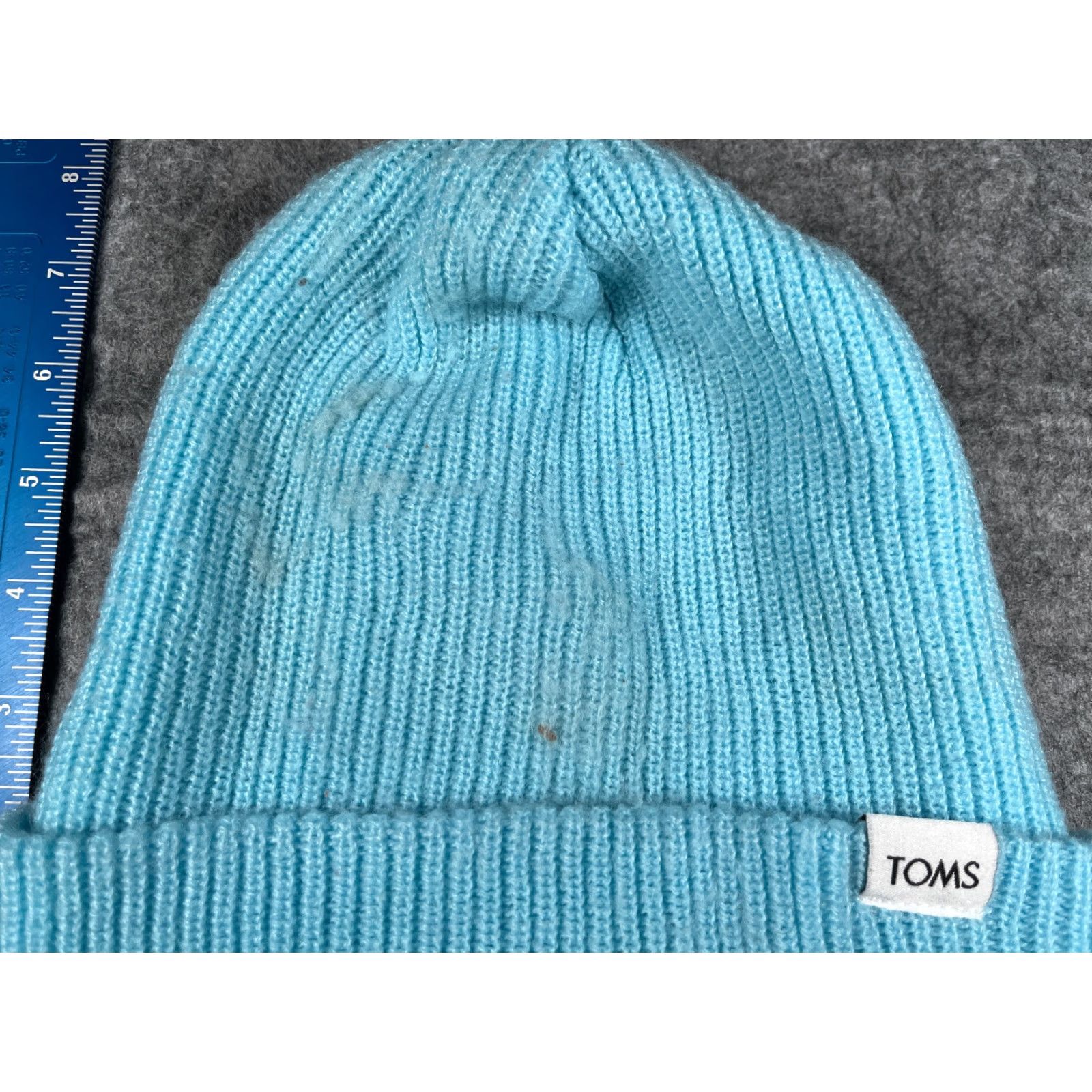 Toms Tom's Beanie Hat Adult One Size Light Blue Double Knit 100% Acrylic Ski Outdoor Casual Unisex Mens Womens Accessories Size ONE SIZE - 3 Thumbnail