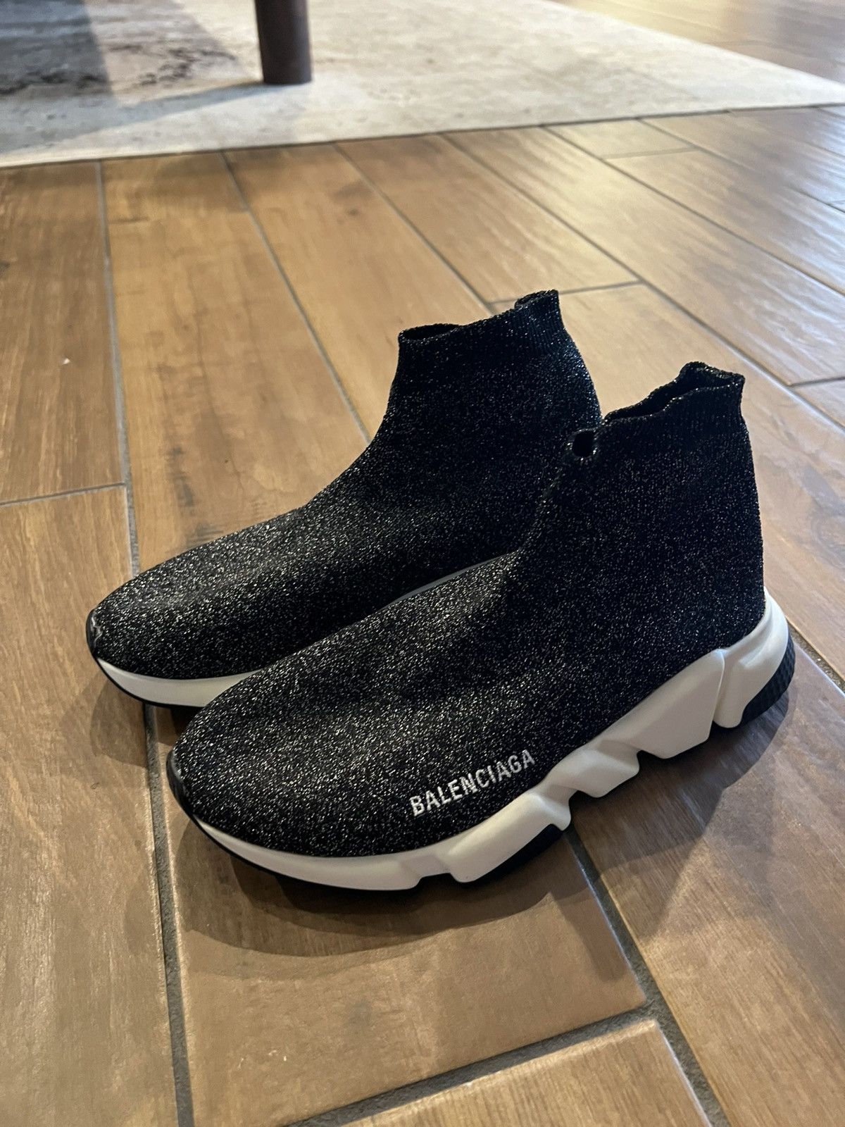 Balenciaga Black Glitter Balenciaga Sock Shoes Size US 9 / IT 39 - 2 Thumbnail