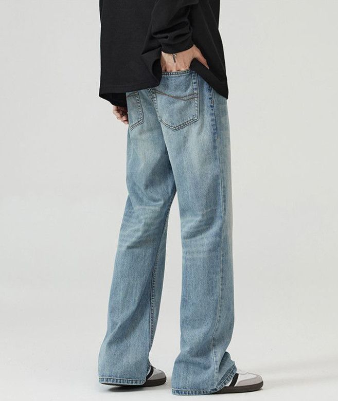 Japanese Brand American retro light blue curved baggy style men's jeans Size US 32 / EU 48 - 4 Thumbnail