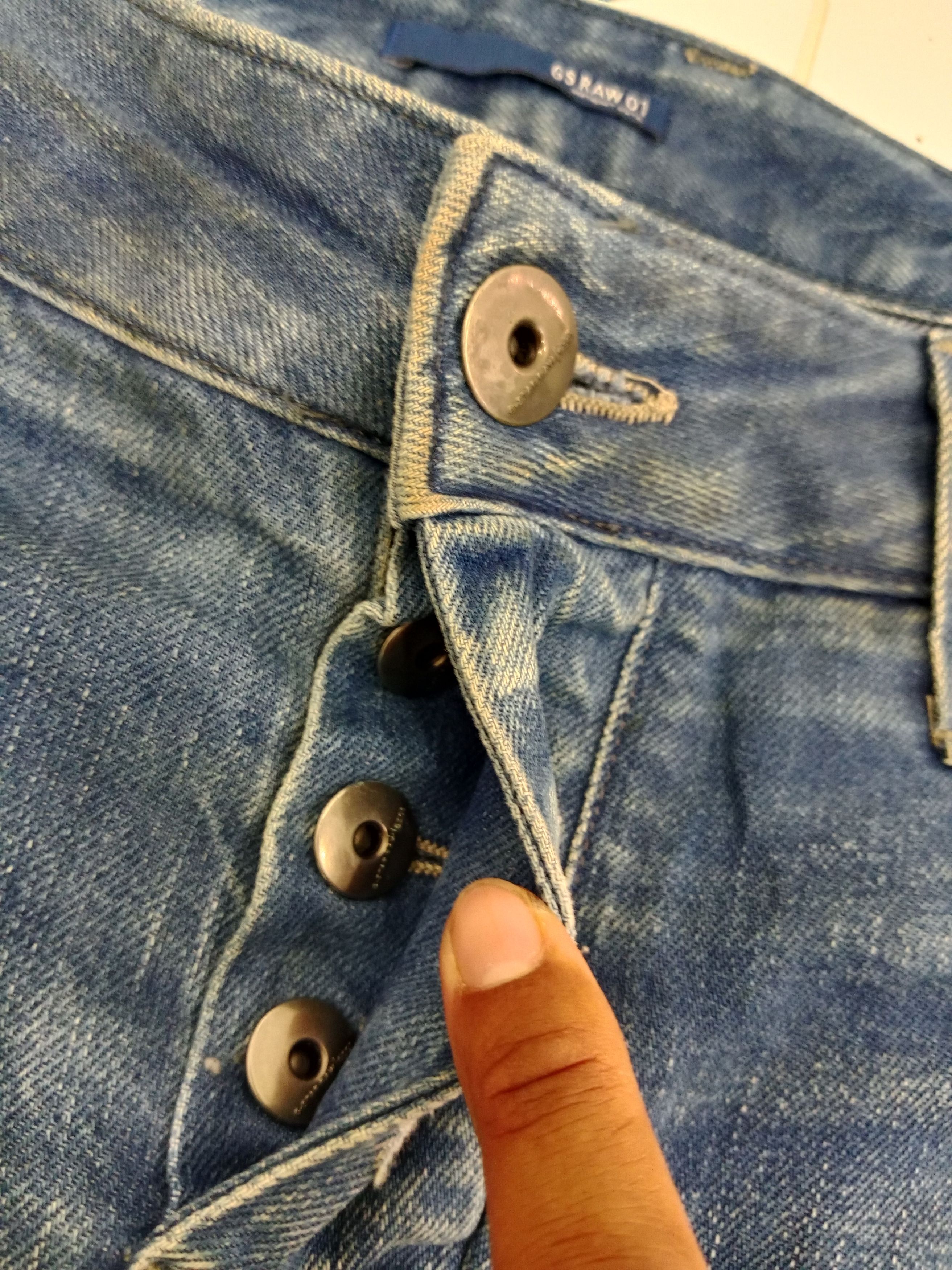 G-Star G STAR RAW Distressed Jeans Blue Denim Size US 33 - 9 Thumbnail