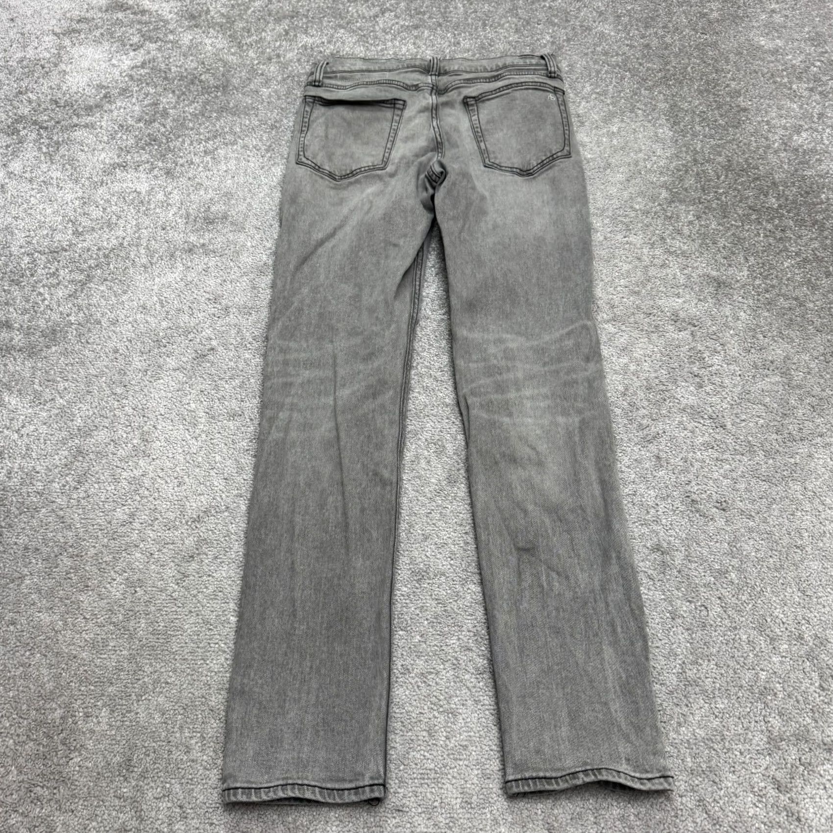 Rag & Bone rag & bone Fit 2 Slim Straight Jeans Mens 30x31 Charcoal Grey 5-Pocket Denim Stretch Pattern: Solid, Logo, USA, Designer, Classic Mens Size US 30 / EU 46 - 2 Thumbnail