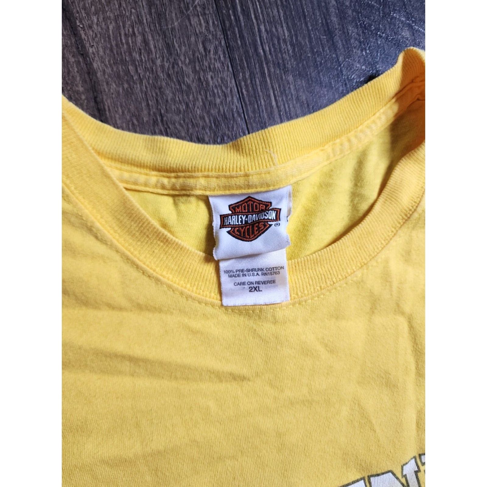 Harley Davidson VINTAGE? Harley-Davidson T-Shirt Motorcycle Gangster - Short Sleeve Crew 2XL Yellow Adult Mens 2XL Double-Sided Graphics Size US XXL / EU 58 / 5 - 6 Thumbnail