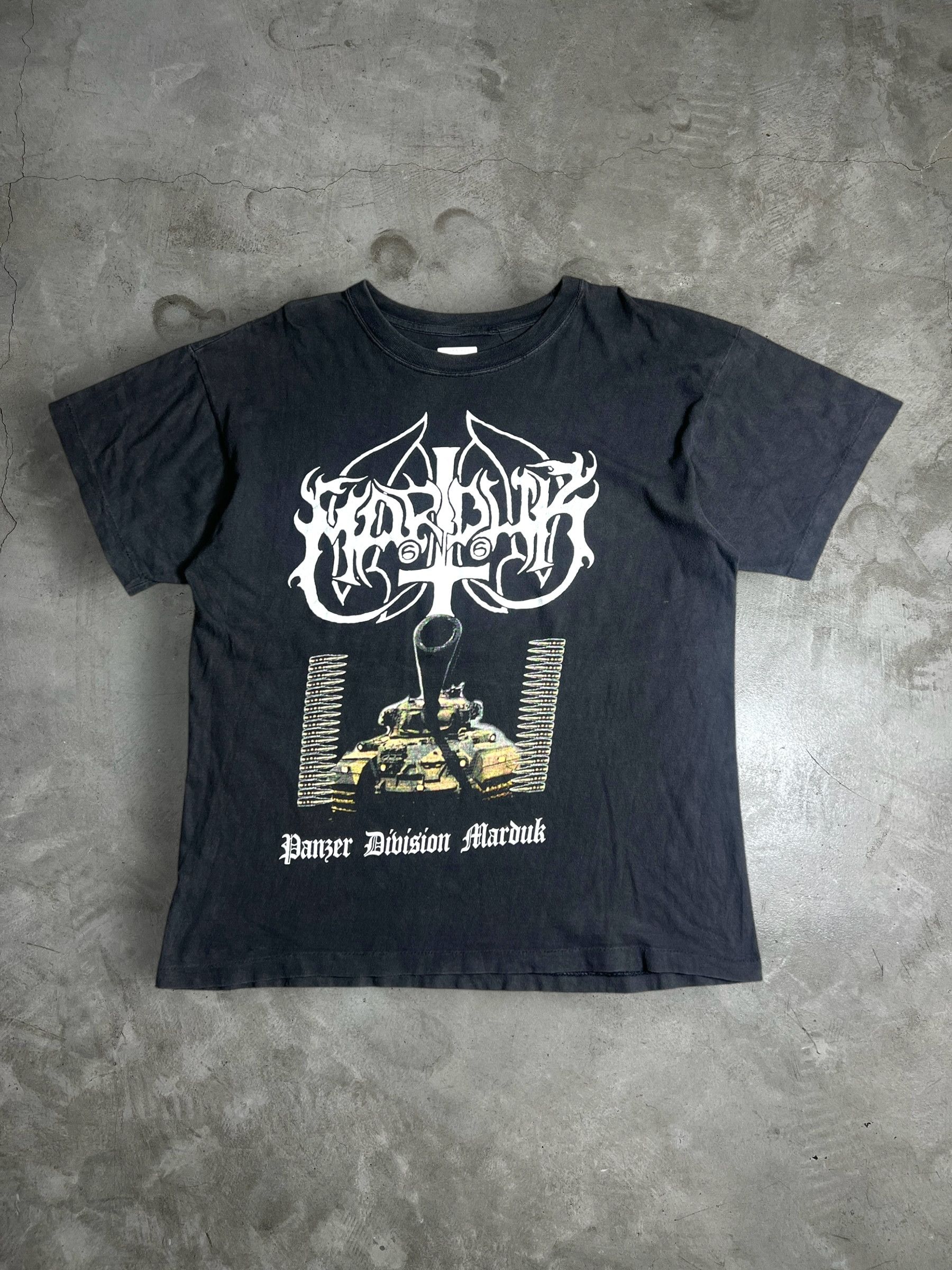 Band Tees × Vintage Vtg 90s Marduk Panzer Division Black Metal Band Tee GTME563 Size US L / EU 52-54 / 3 - 1 Thumbnail