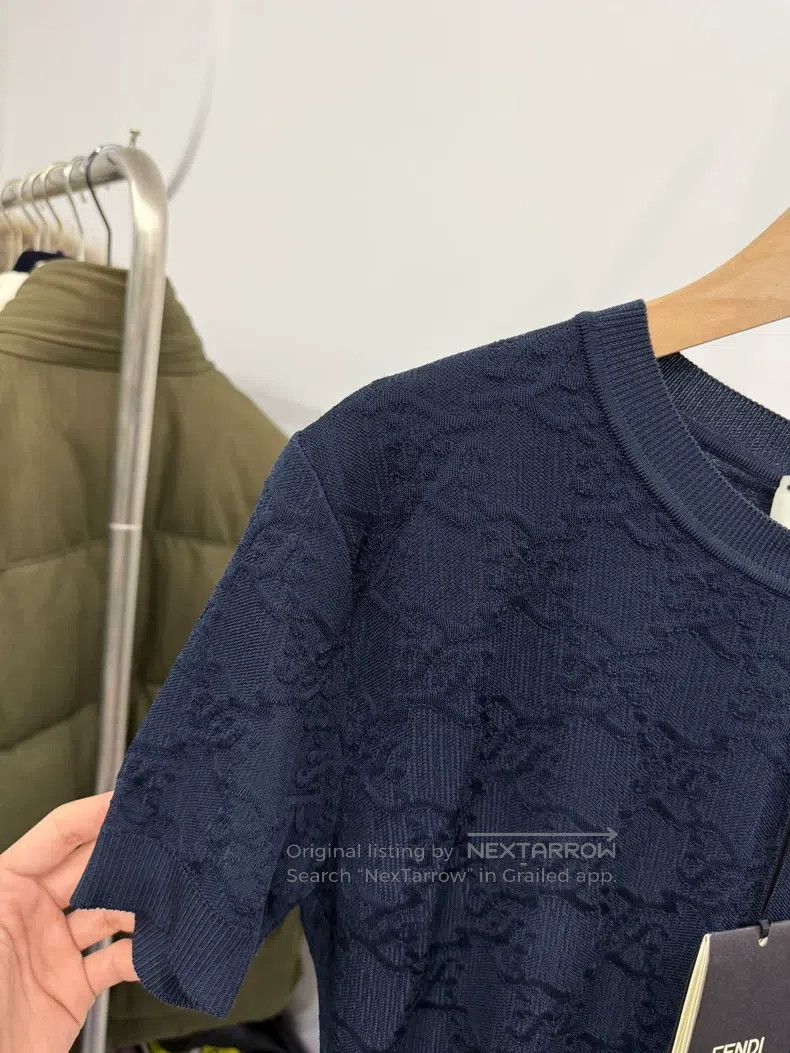 Fendi Fendi All-Over Printed Logo Knit Short Sleeve Size XS / US 0-2 / IT 36-38 - 5 Thumbnail