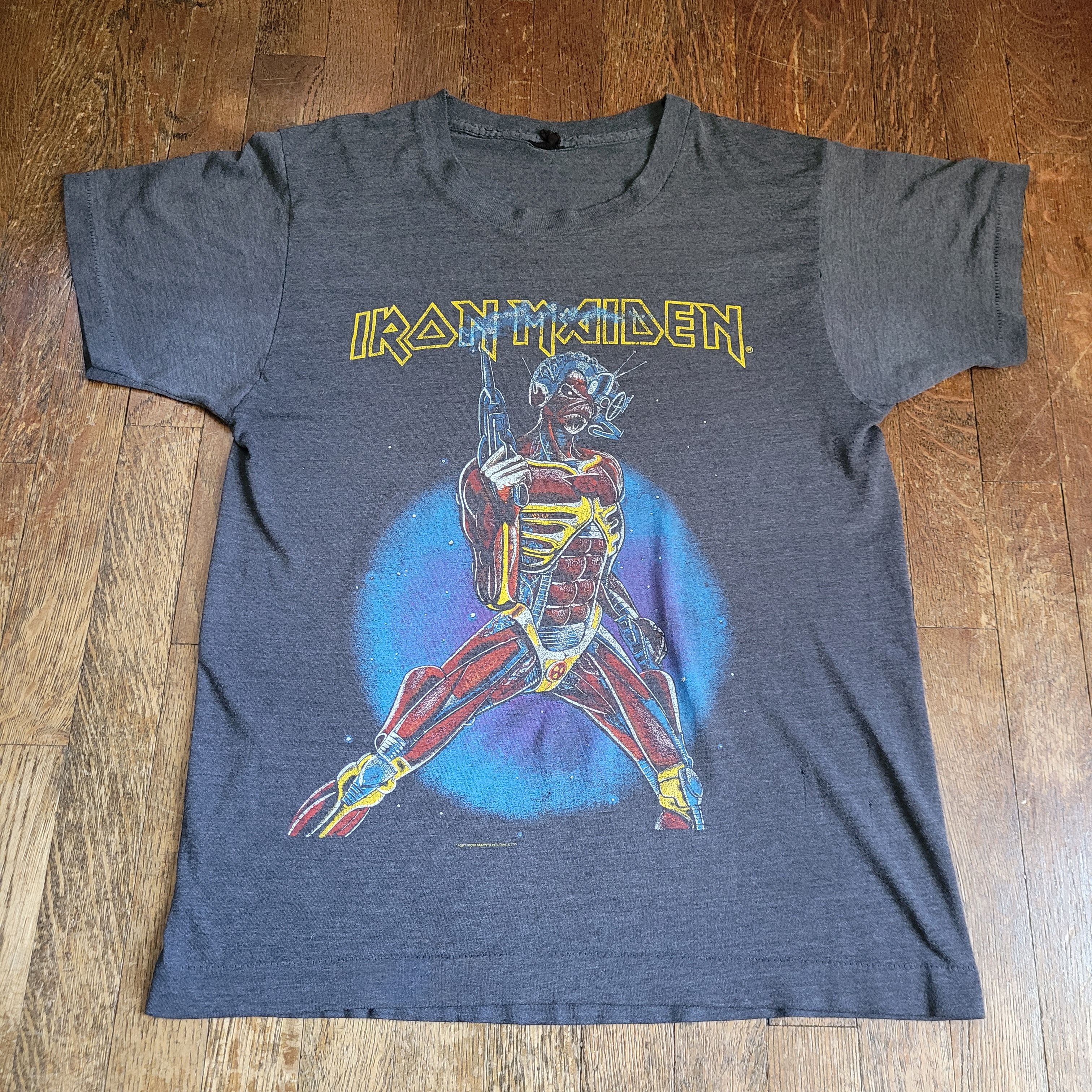image of Band Tees Vintage Iron Maiden Somewhere In Time Tour Shirt in Black, Men's (Size Medium)