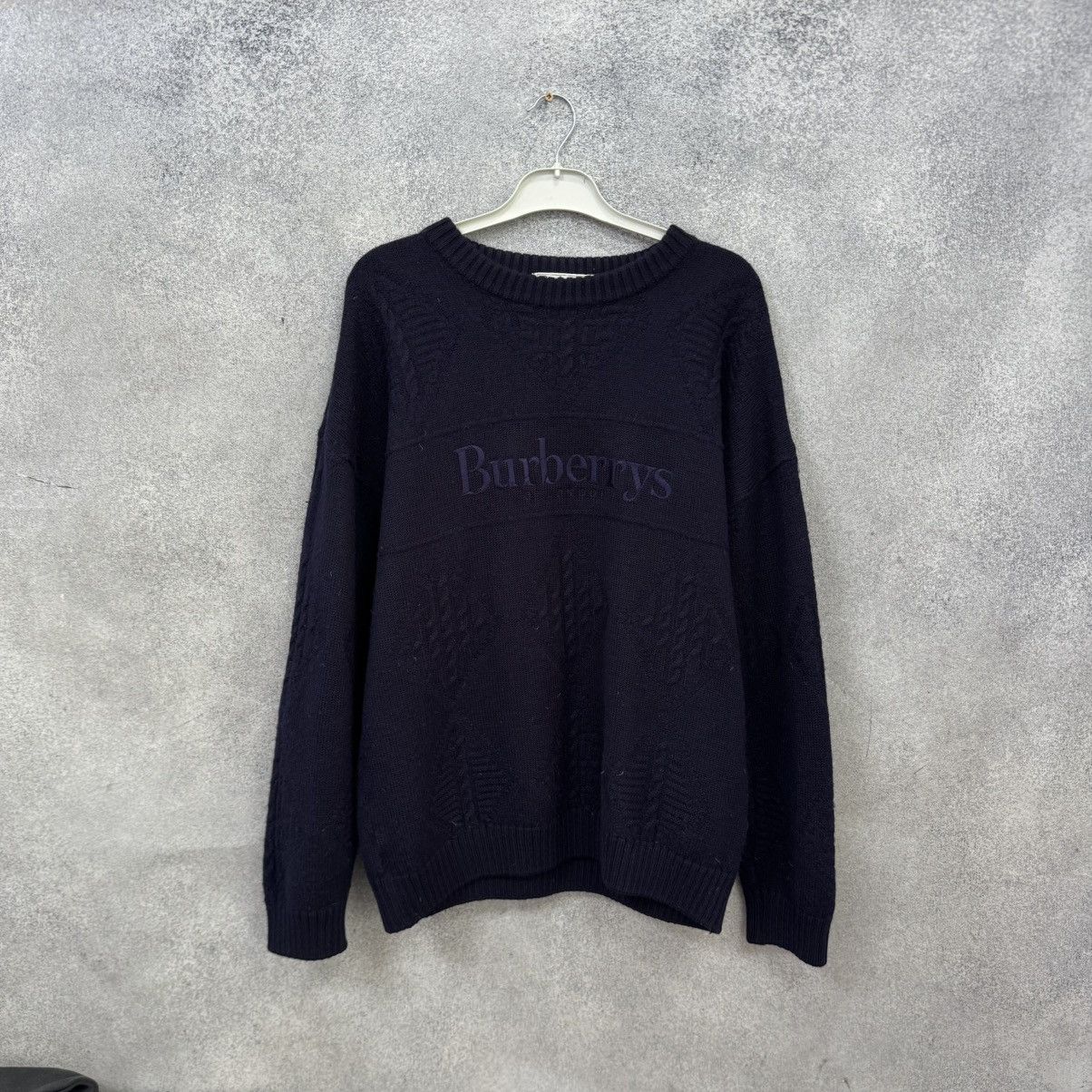 Burberry Vintage Burberrys of london Sweater Big Logo Wool Size US XL / EU 56 / 4 - 1 Thumbnail
