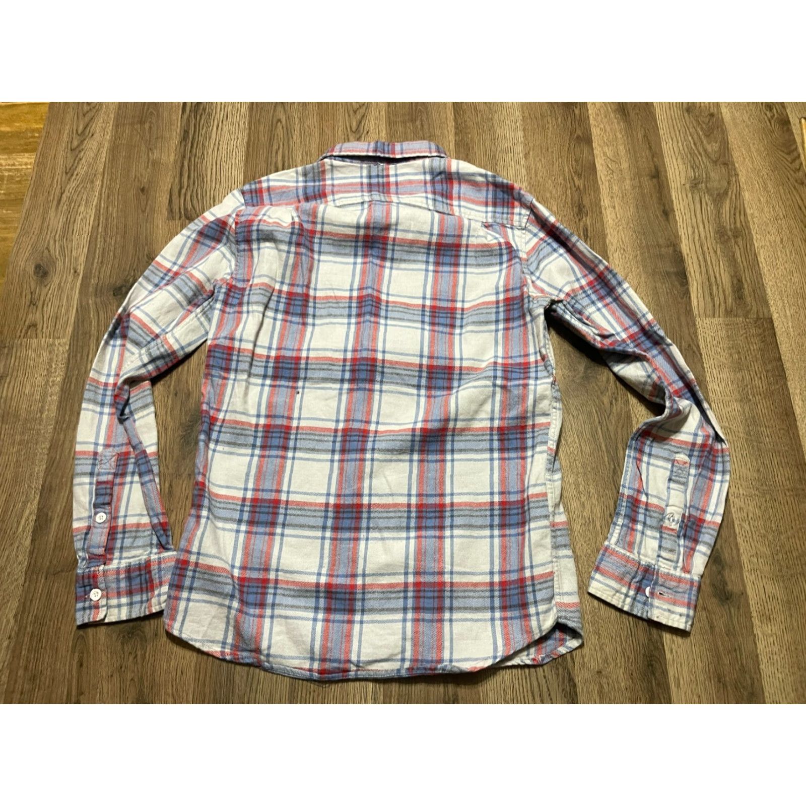 Vintage On The Byas Shirt Mens Small Red Blue White Plaid Button Up Long Sleeve Size US S / EU 44-46 / 1 - 2 Thumbnail