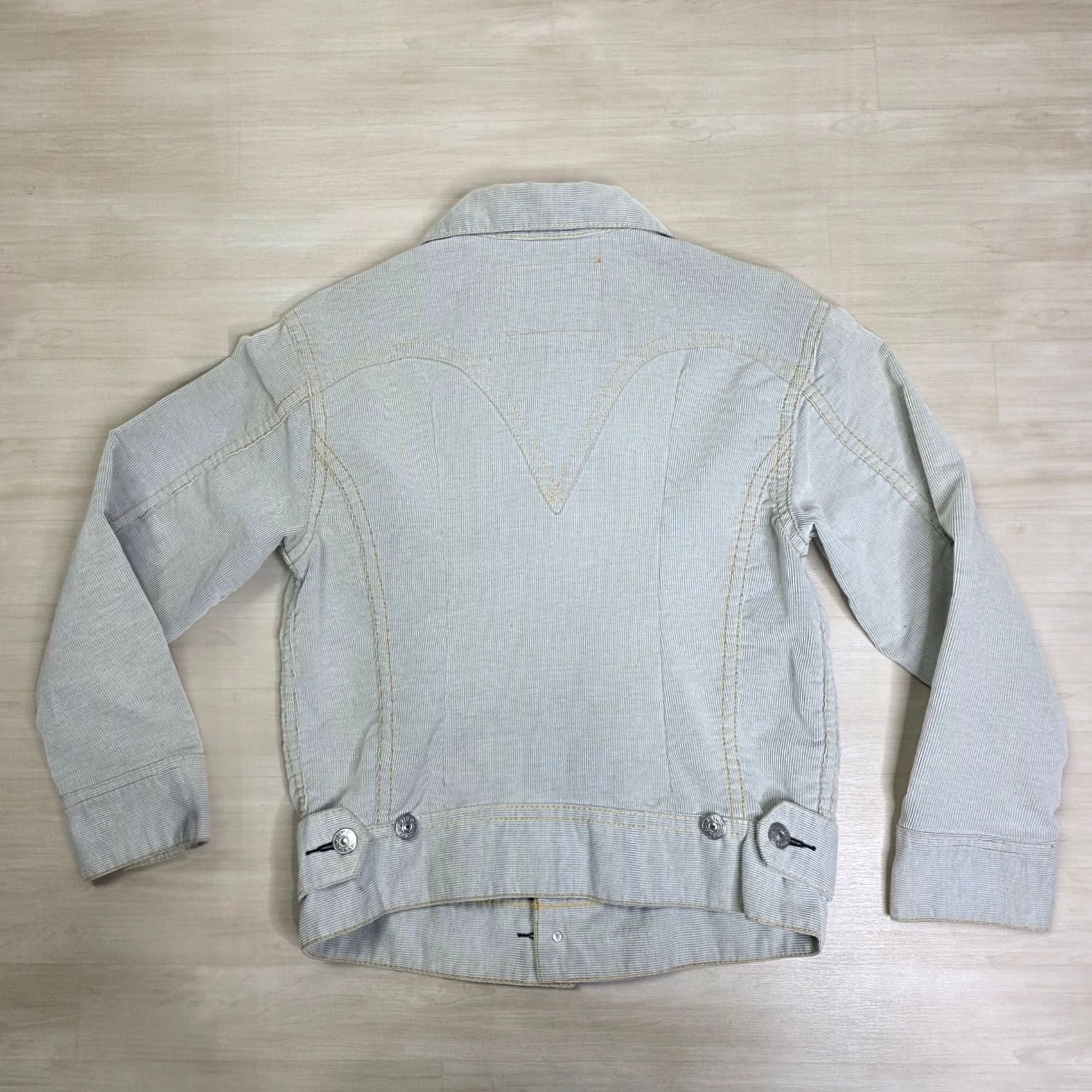 Levi's Levi's Type 1 Corduroy Iconic Jacket Mens Medium Gray Striped Button Snap Pocket Front Size US M / EU 48-50 / 2 - 2 Thumbnail