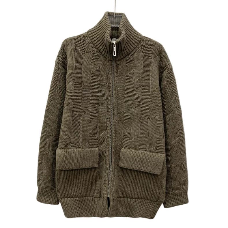 Hermes Hermes Wool Textured Zip Knit Jacket Size US XXS / EU 40 - 1 Thumbnail
