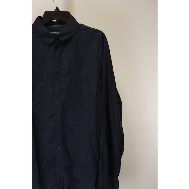 Balenciaga o1rshd1 Button up Shirt in Navy Blue Size US S / EU 44-46 / 1 - 3 Thumbnail
