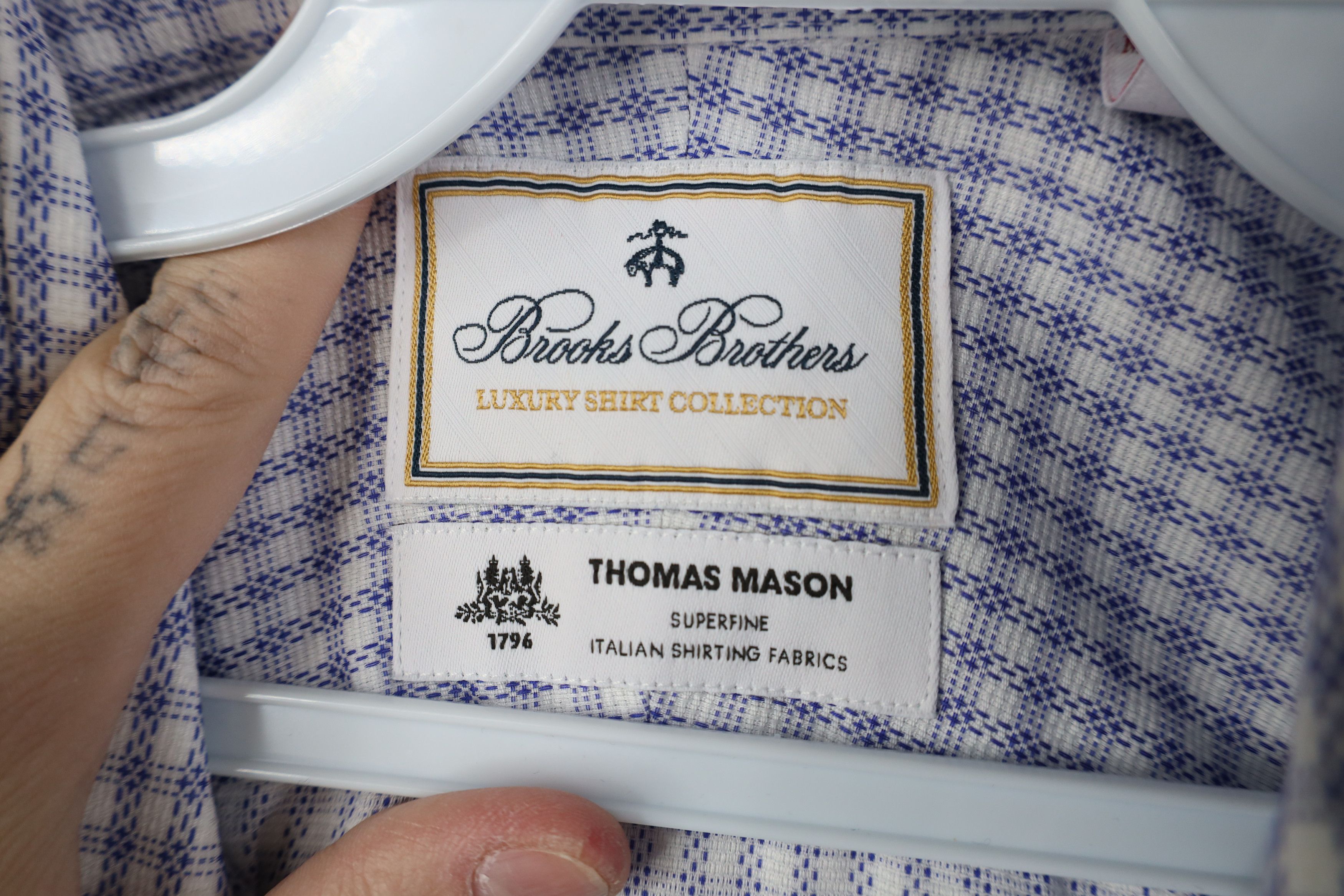 Brooks Brothers Brooks Brothers Thomas Mason Fit Luxury Button Shirt Plaid Size US L / EU 52-54 / 3 - 7 Thumbnail