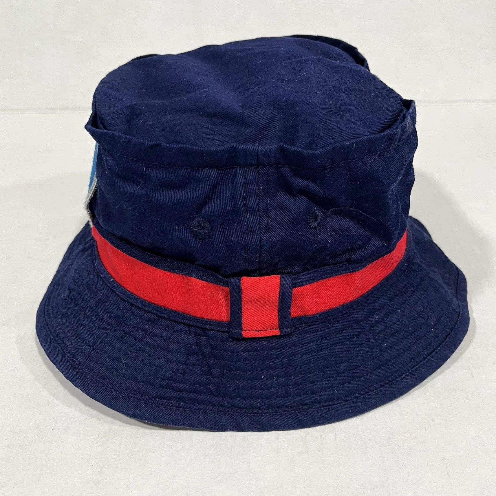 Vintage VINTAGE Hyder Alaska Bucket Hat Cap Navy Blue Red Bald Eagle Patch Size M/L Men Bucket Hat Blue USA 90s Outdoor Vintage Mens Size ONE SIZE - 3 Thumbnail