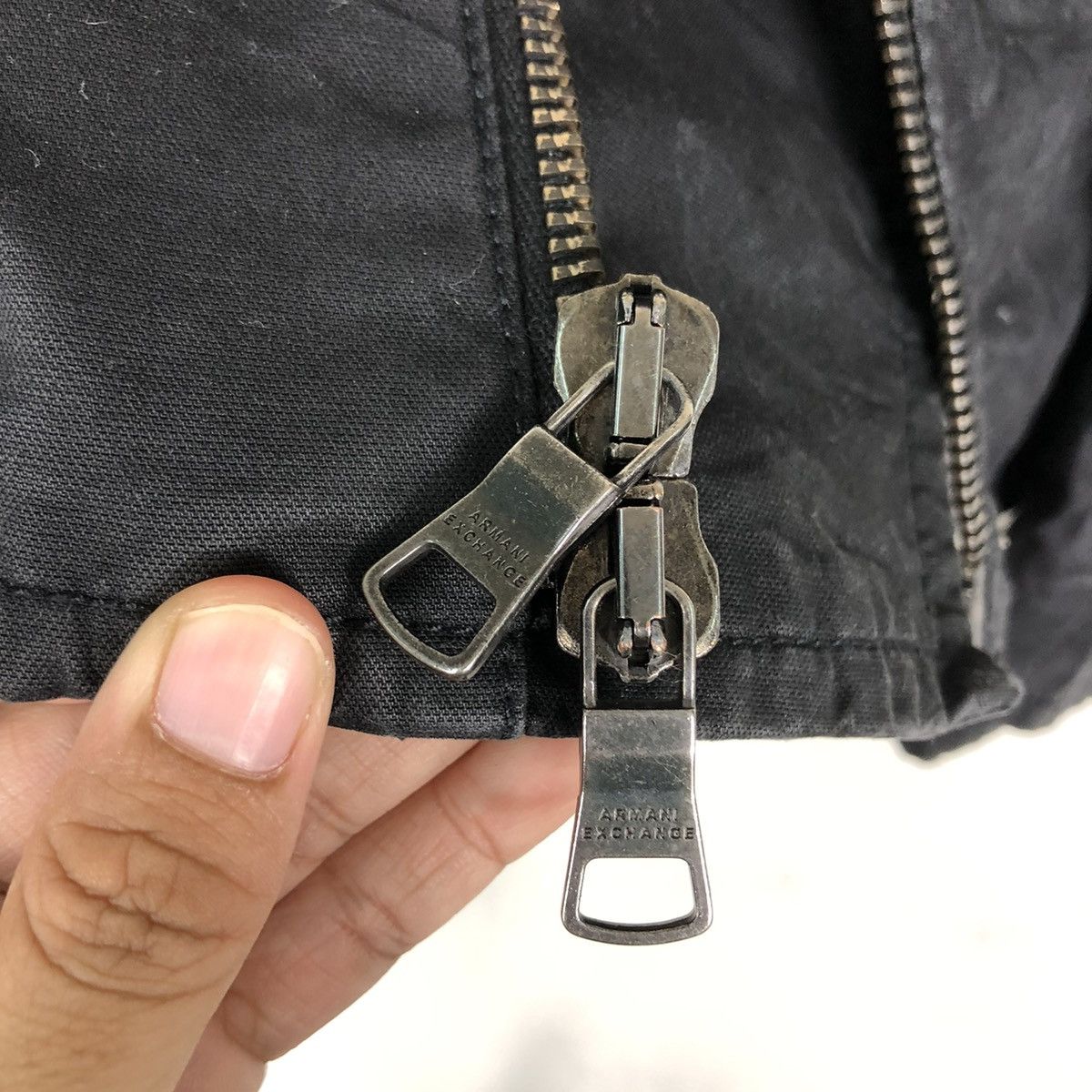 Armani Exchange 🔥CROPPED BIKER JACKET RACER STRIPED DESIGN ARMANI EXCHANGE Size US S / EU 44-46 / 1 - 14 Thumbnail