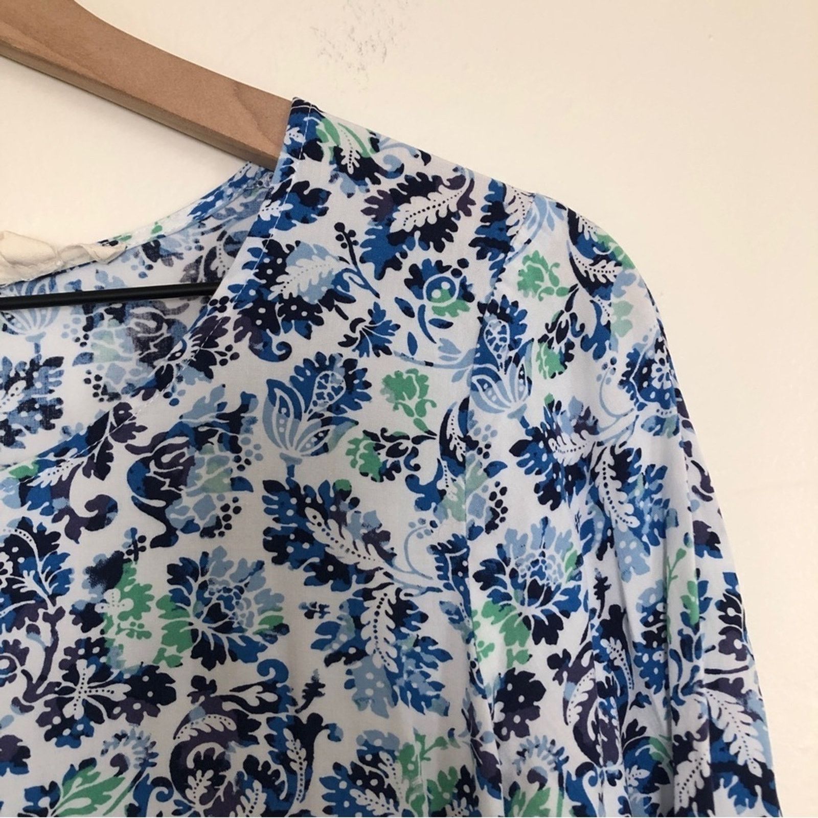Anthropologie Anthropologie Jane and Delancey Blue Floral Blouse Top Size S / US 4 / IT 40 - 5 Thumbnail