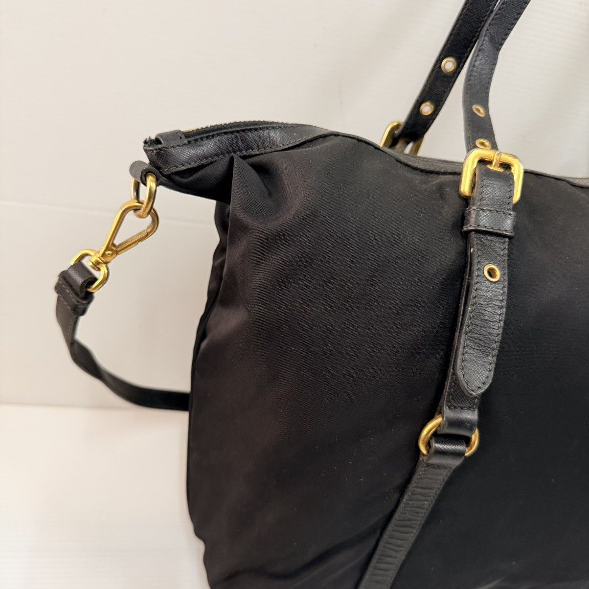 Prada Prada Nylon Black Large Tote Shoulder Bag Size ONE SIZE - 8 Thumbnail