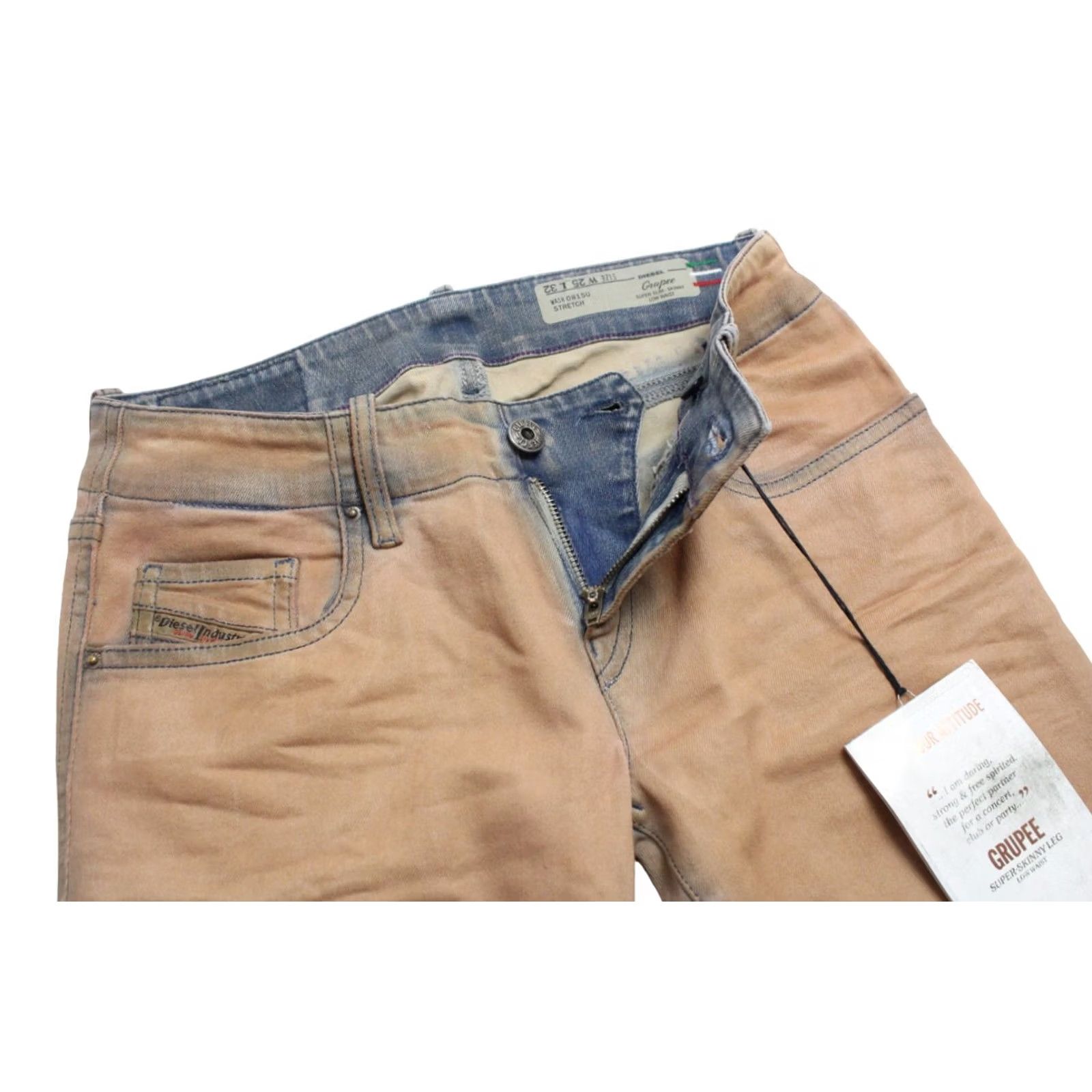 Diesel DIESEL Grupee Super Slim-Skinny 0815U Stretch Jeans Women's W25/L32 Coated Size 42" / US 20 - 4 Thumbnail