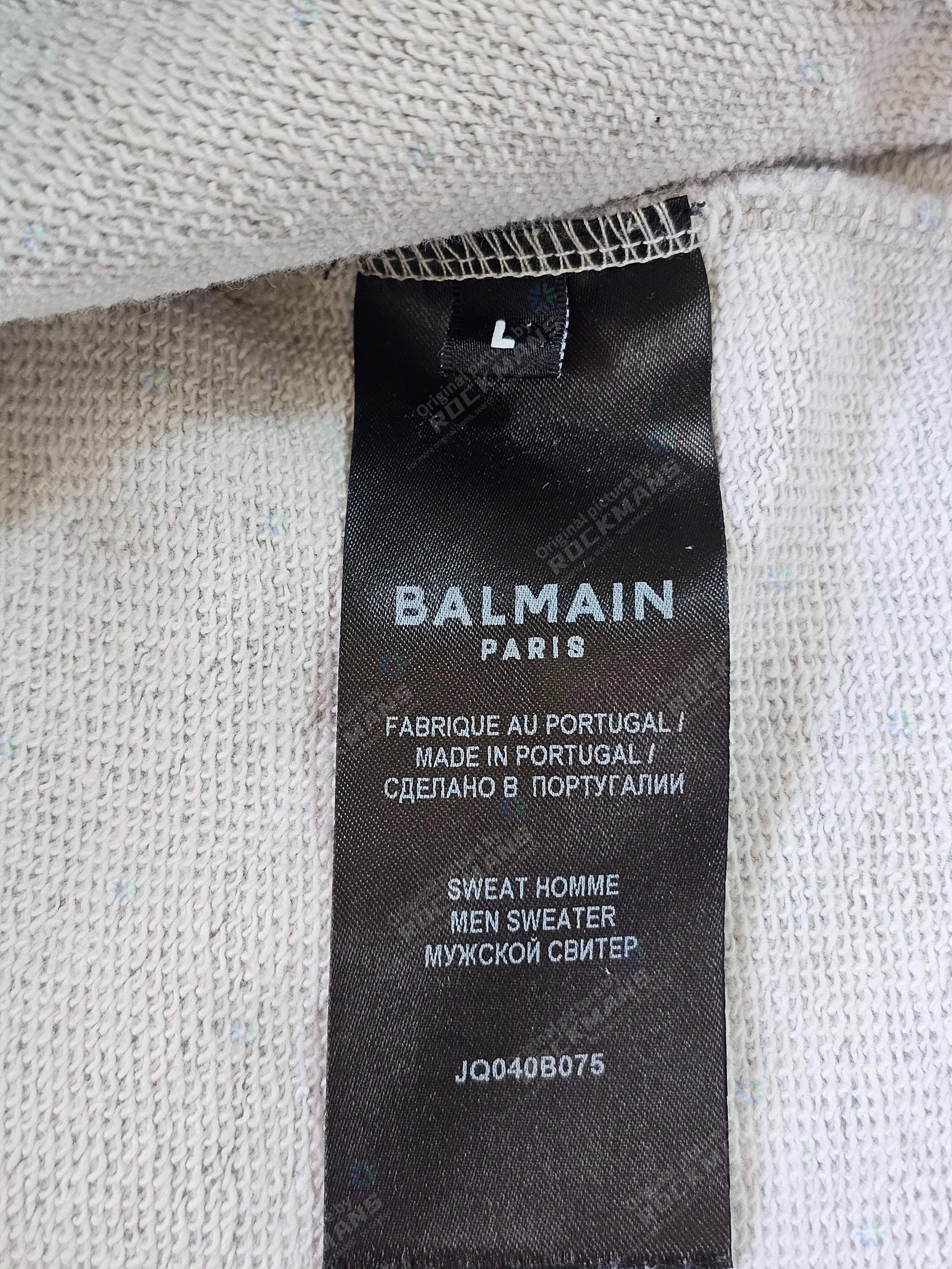 Balmain Balmain Grey Sweatshirt 3d Flock Logo Size L Size US L / EU 52-54 / 3 - 5 Thumbnail