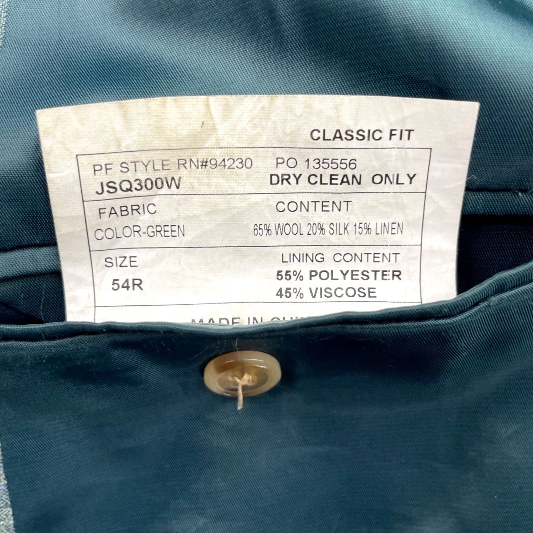 Vintage VINTAGE? No. Paul Fredrick Men's Lightweight Classic 2-Button Blazer Green/Blue Plaid 54R Size 54R - 6 Thumbnail