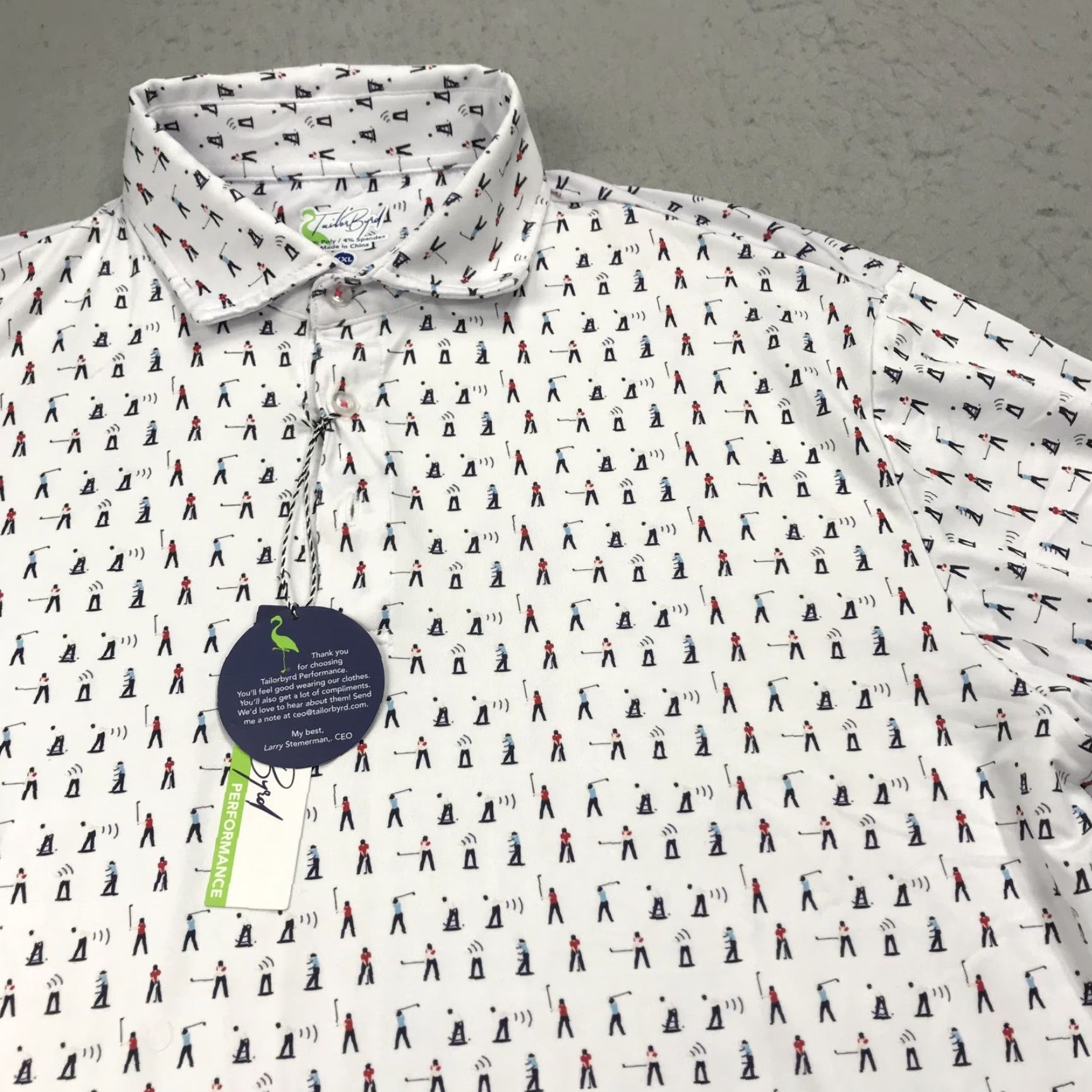 Tailorbyrd TAILORBYRD Polo Shirt Mens 2XL White Golf All Over Print Bird NWT Polo Shirt Mens 2XL White Golf All Over Print Bird NWT Size US XXL / EU 58 / 5 - 3 Thumbnail