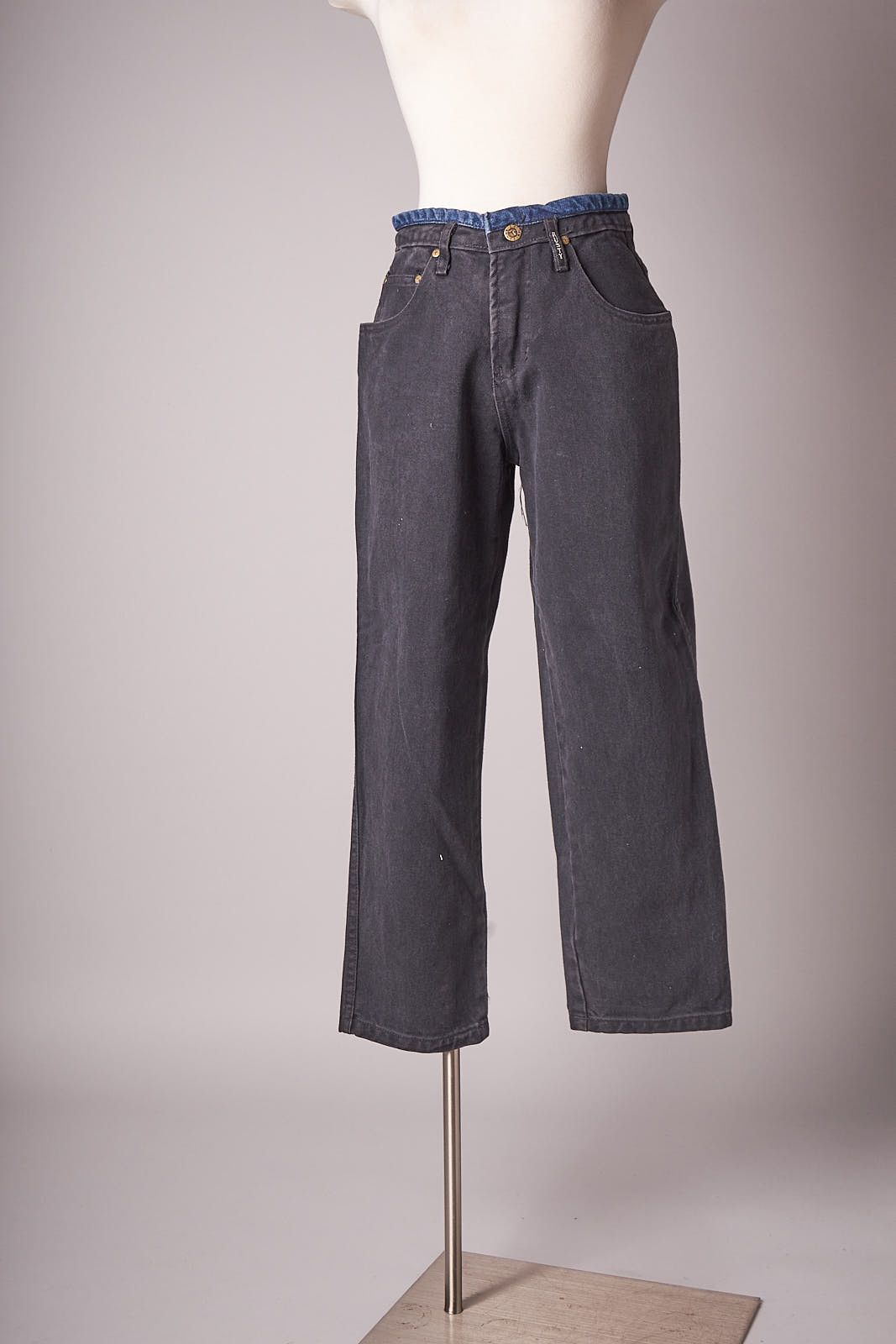 Rusty 1990s Deadstock Rusty Black Jeans With Blue Trim Size US 26 / EU 42 - 1 Thumbnail