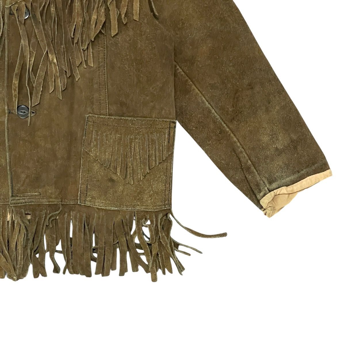 Vintage Vintage 70s Pypsa Suede Fringe Western Boho Jacket - Junior Size US XXS / EU 40 - 4 Thumbnail
