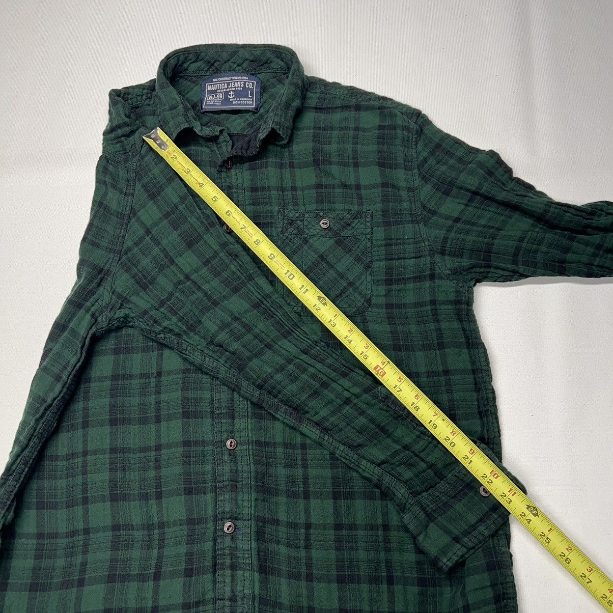 Nautica Nautica Jeans Co Flannel Shirt Green Button Plaid Pockets Size US L / EU 52-54 / 3 - 17 Thumbnail