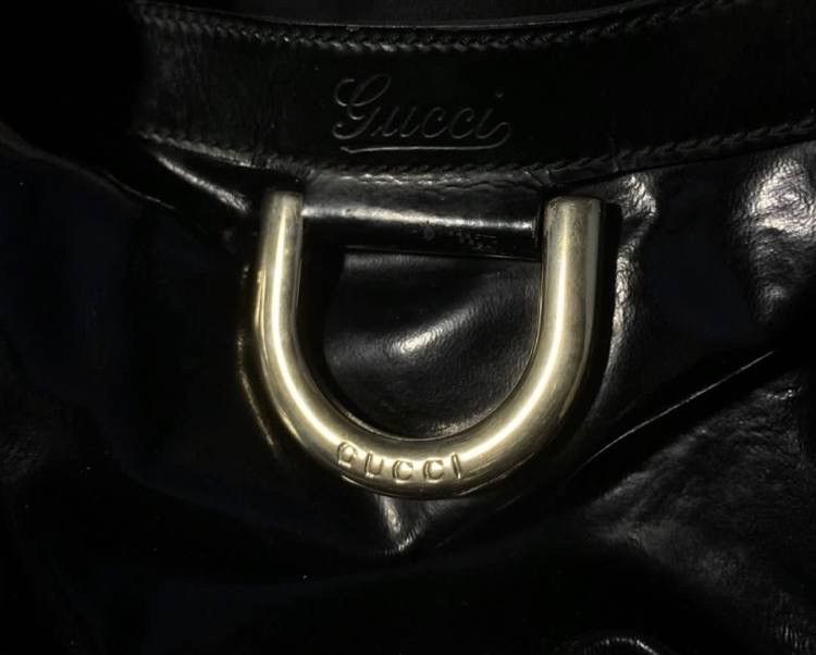 Gucci Gucci Patent D Gold Large Shoulder Bag Size ONE SIZE - 3 Thumbnail