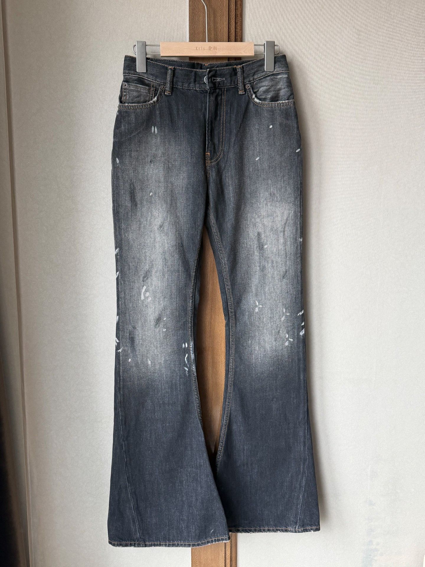 Acne Studios Acne FW25 Slim Splatter High-Waist Flared Pants Size 32" / US 10 / IT 46 - 1 Thumbnail