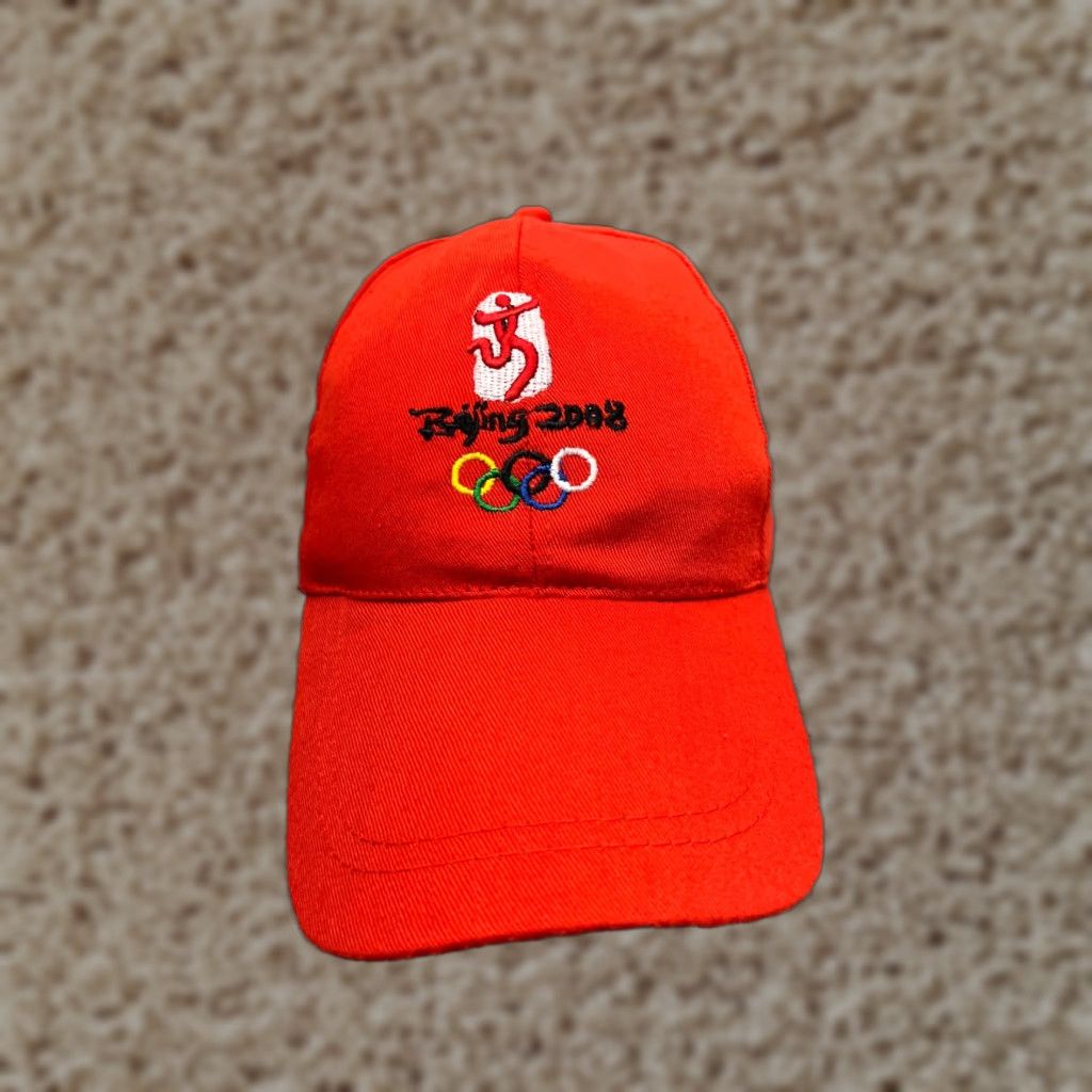 Vintage Beijing 2008 Summer Olympics Hat Cap Strap Back Adult Red Cotton Embroidered Shirt Baseball Cap Unisex Adults Red Olympic Sports 2008 Hats Mens Size ONE SIZE - 1 Thumbnail