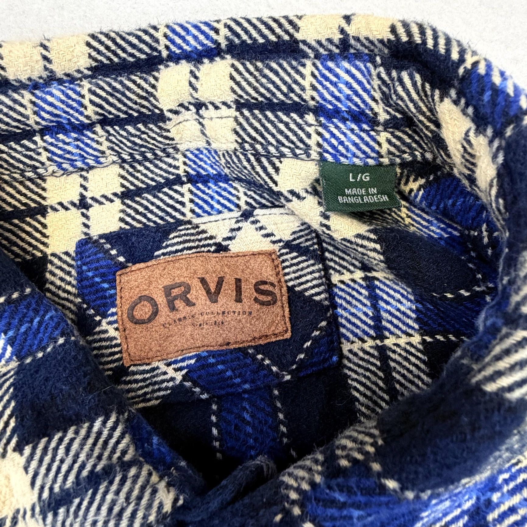 Orvis Orvis Shirt Mens Large Blue Plaid Flannel Button-Up Long Sleeve Casual Outdoor Size US L / EU 52-54 / 3 - 4 Thumbnail
