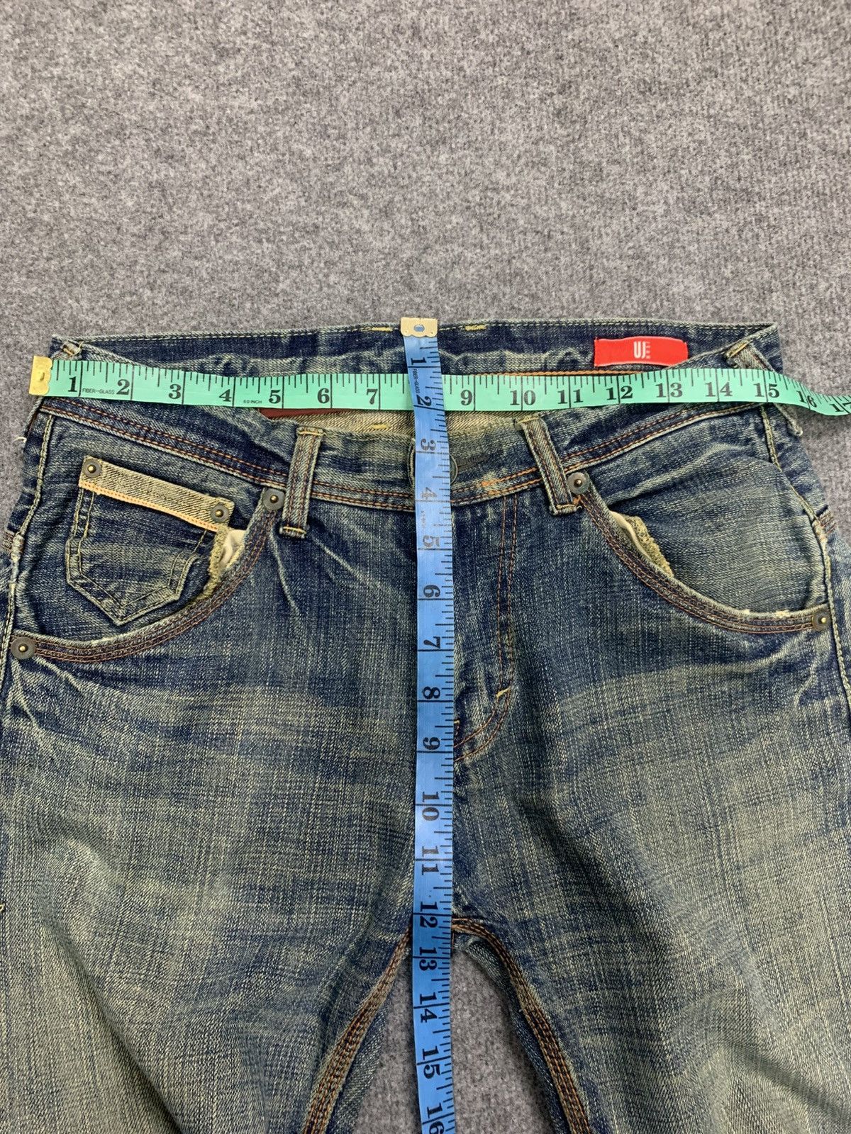 Jean FLARE DISTRESSED UJ JEAN SELVEDGE Size US 30 / EU 46 - 5 Thumbnail