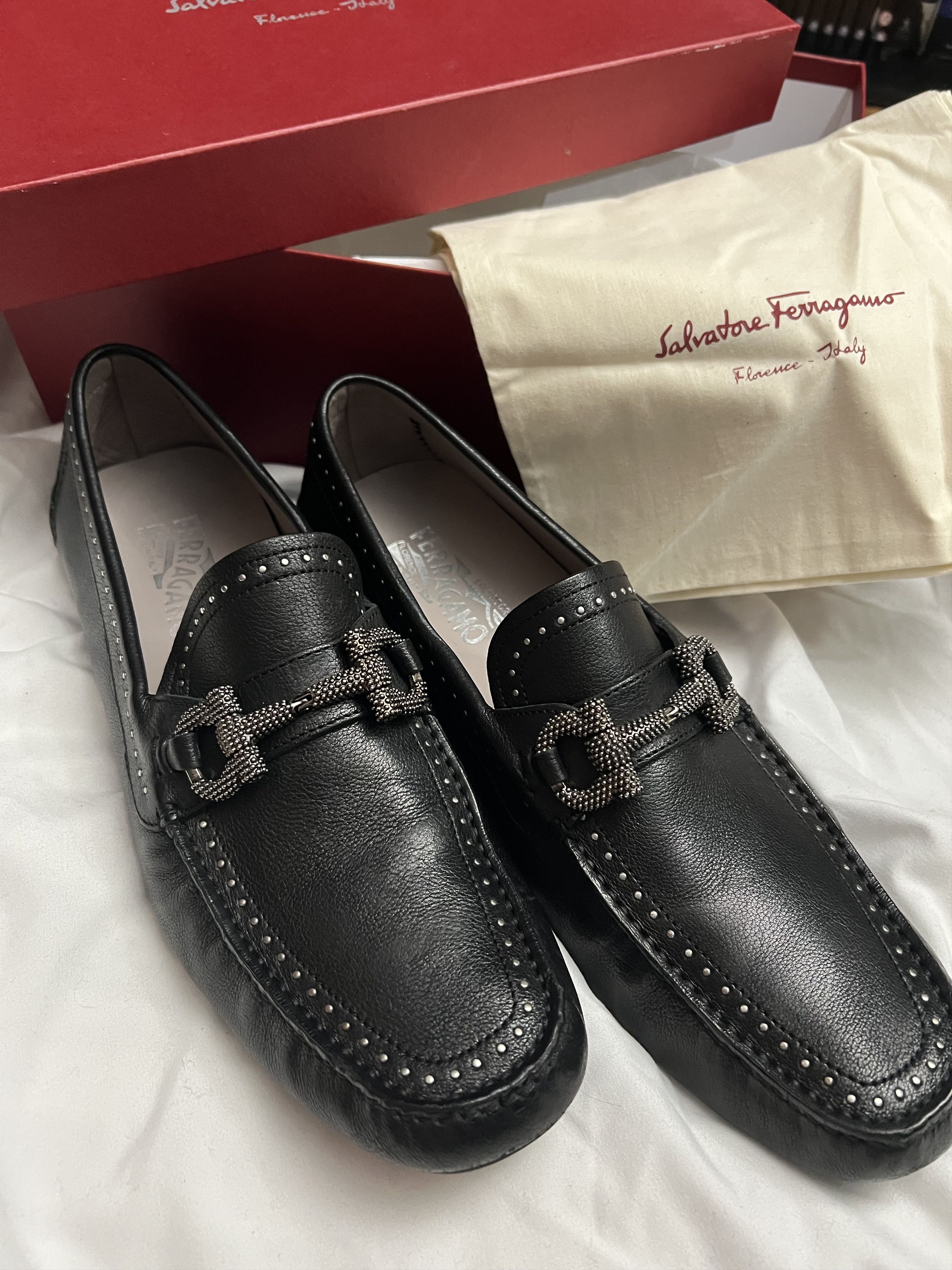 Salvatore Ferragamo PARIGI STU CM NERO BUFFALO Size US 11 / EU 44 - 2 Thumbnail