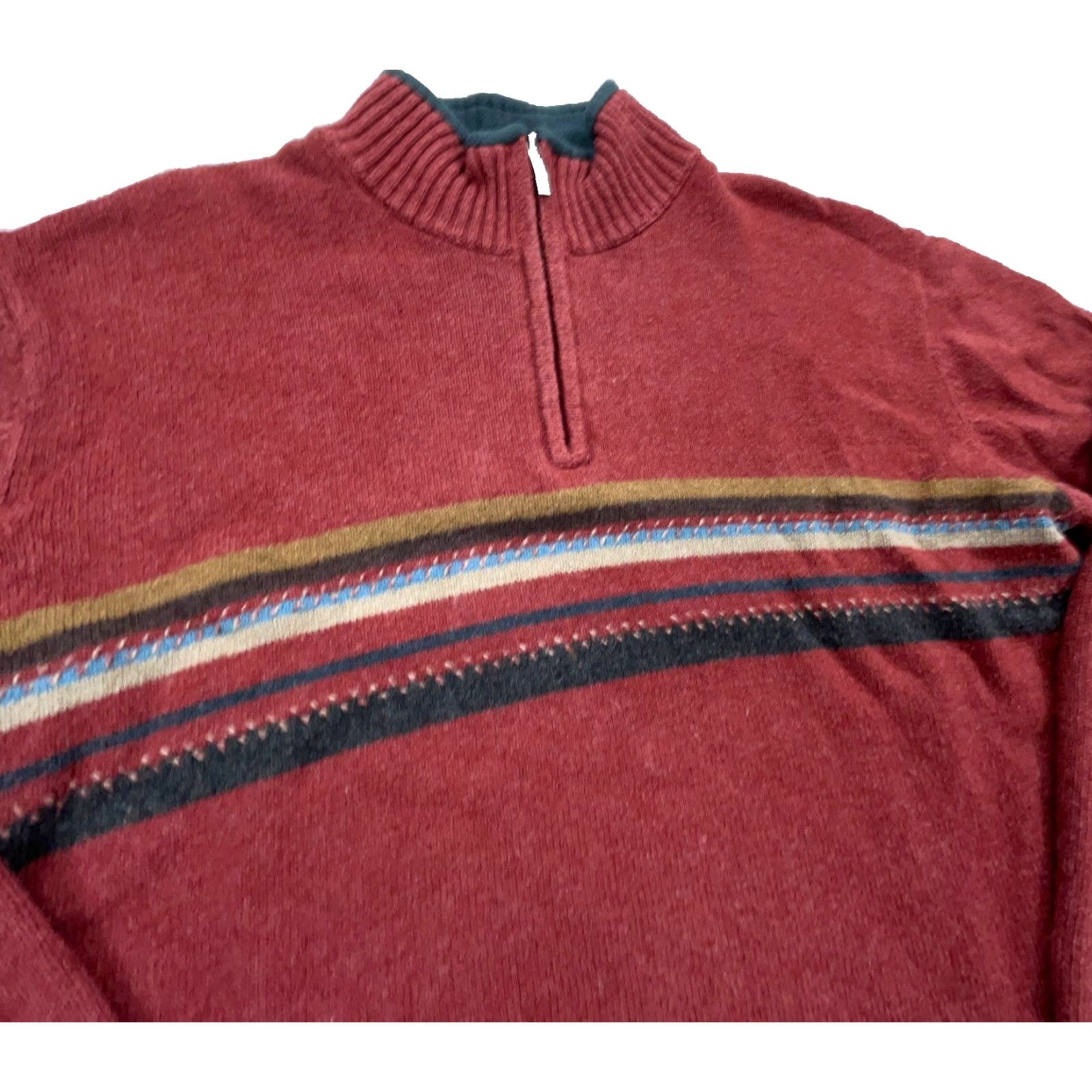 Vintage Columbia Sweater Men XL Red 1/4 Zip Knit Pullover - Classic Outdoor Size US XL / EU 56 / 4 - 3 Thumbnail