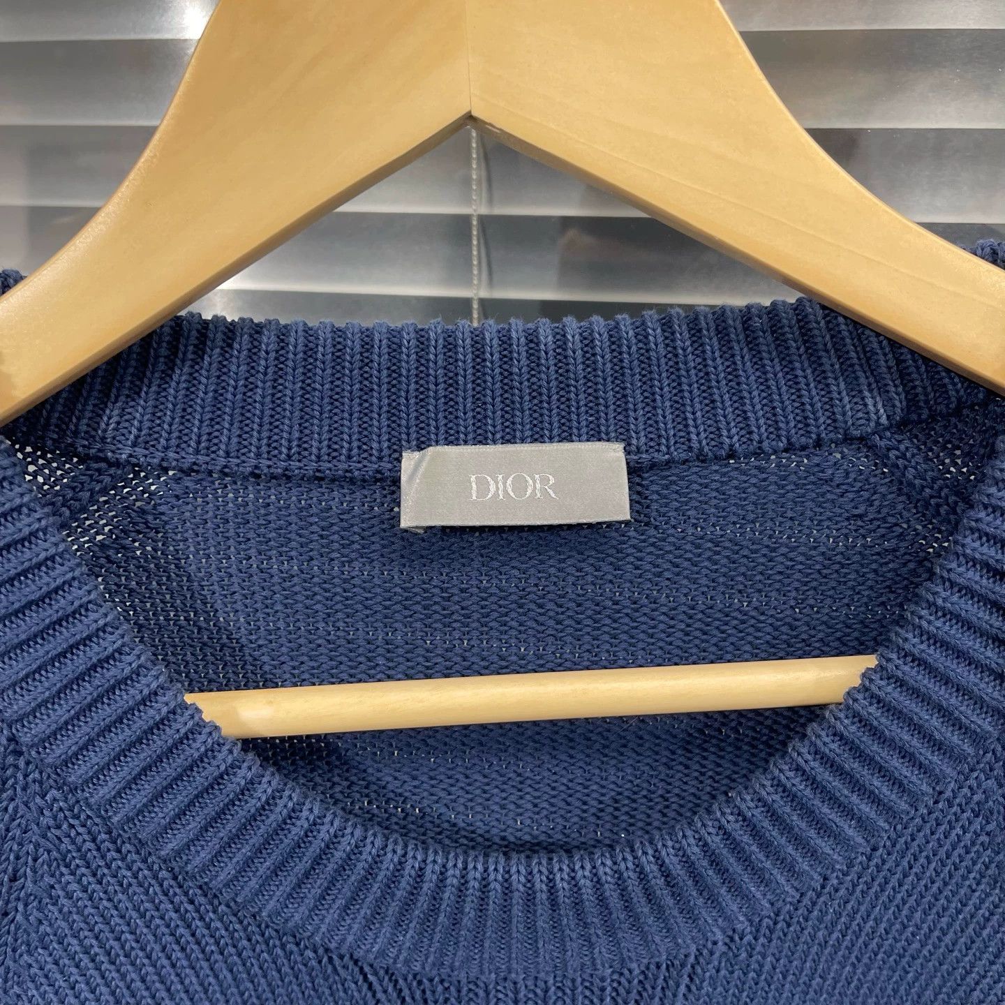 Dior Dior Navy Side Stripe Logo Allover Print Knit Sweater L 99 Size L / US 10 / IT 46 - 3 Thumbnail