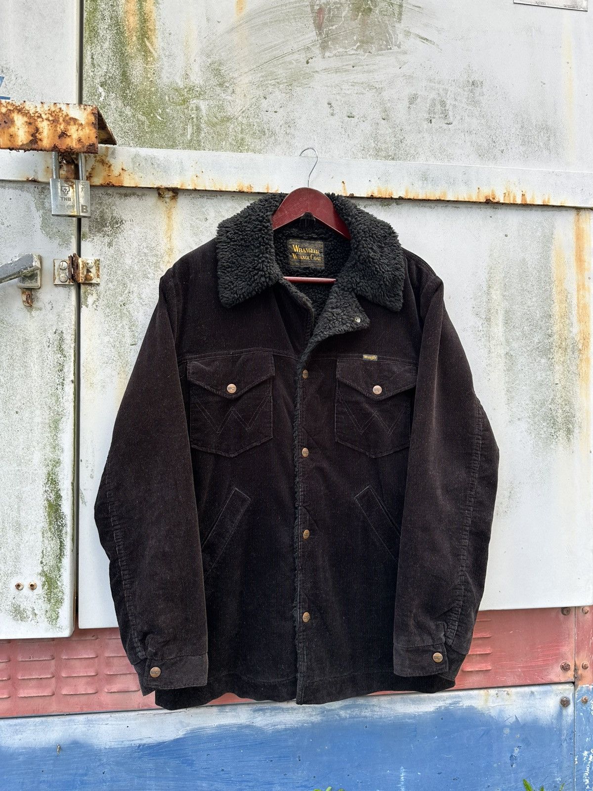 Wrangler 👹Wrangler Coat Fleece Lined Corduroy Long Jacket Size US L / EU 52-54 / 3 - 5 Thumbnail