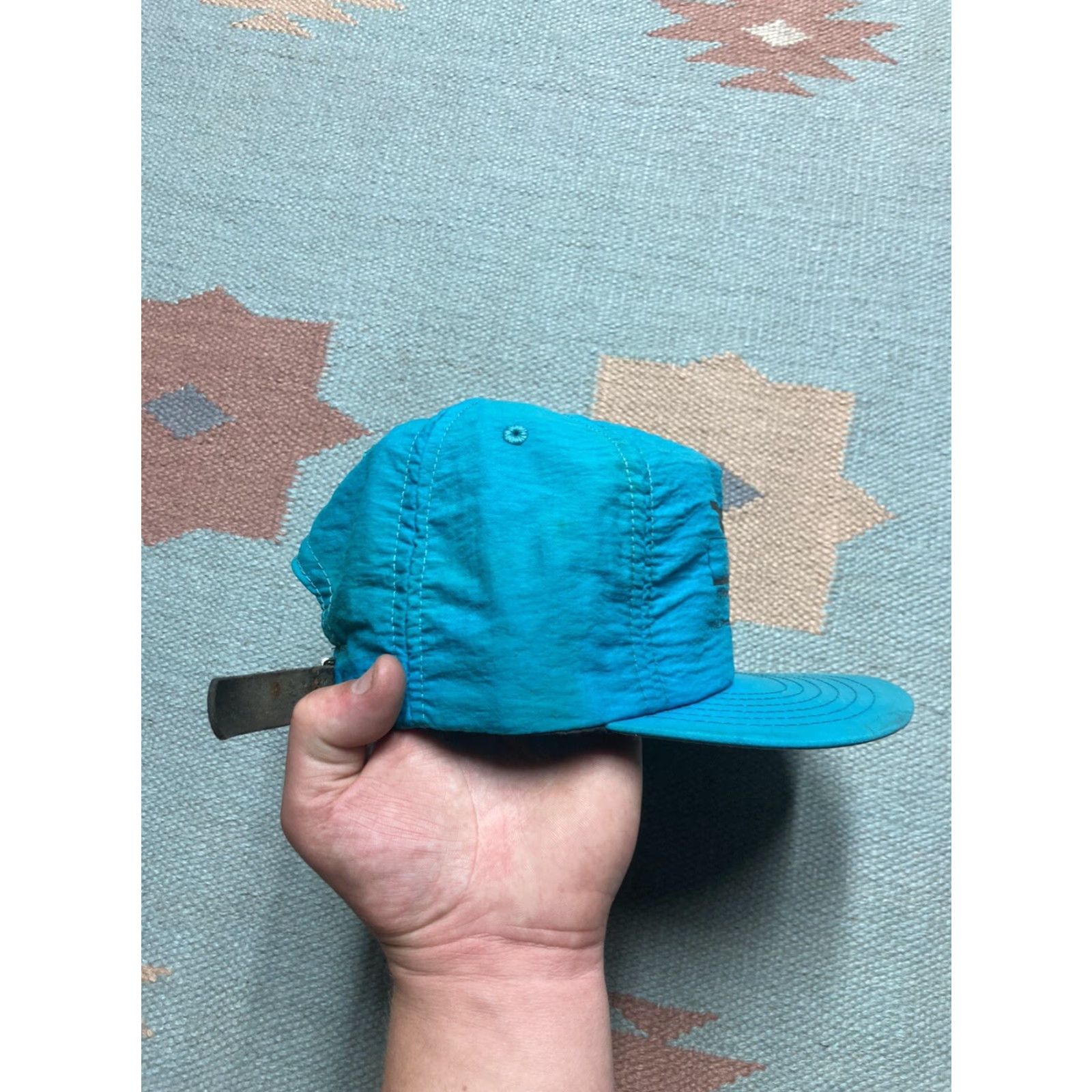 Altea VINTAGE strapback Hat cap nylon lightweight blue teal TD industrial coverings Men Adjustable Blue Strapback Nylon Light Weight Size ONE SIZE - 8 Thumbnail