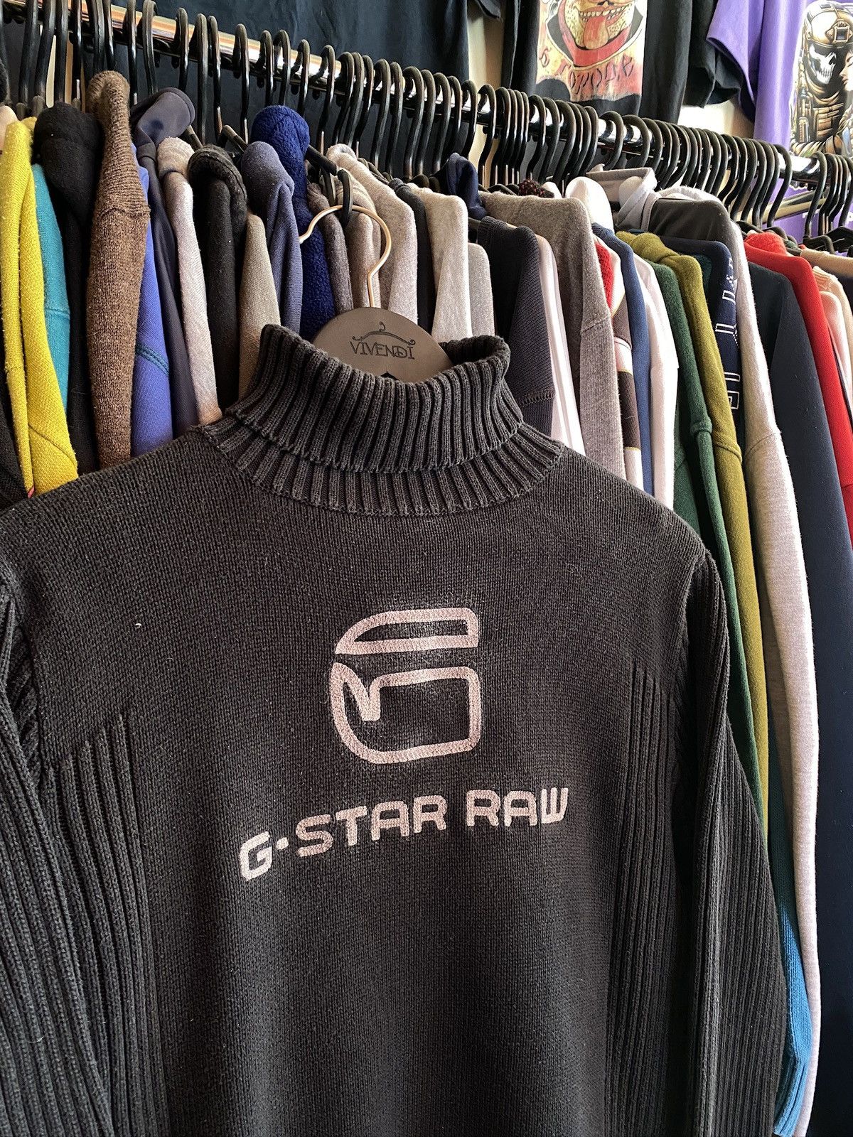 G-Star VINTAGE G-STAR RAW BIG LOGO TRIBAL FADED SWEATER Size US M / EU 48-50 / 2 - 2 Thumbnail