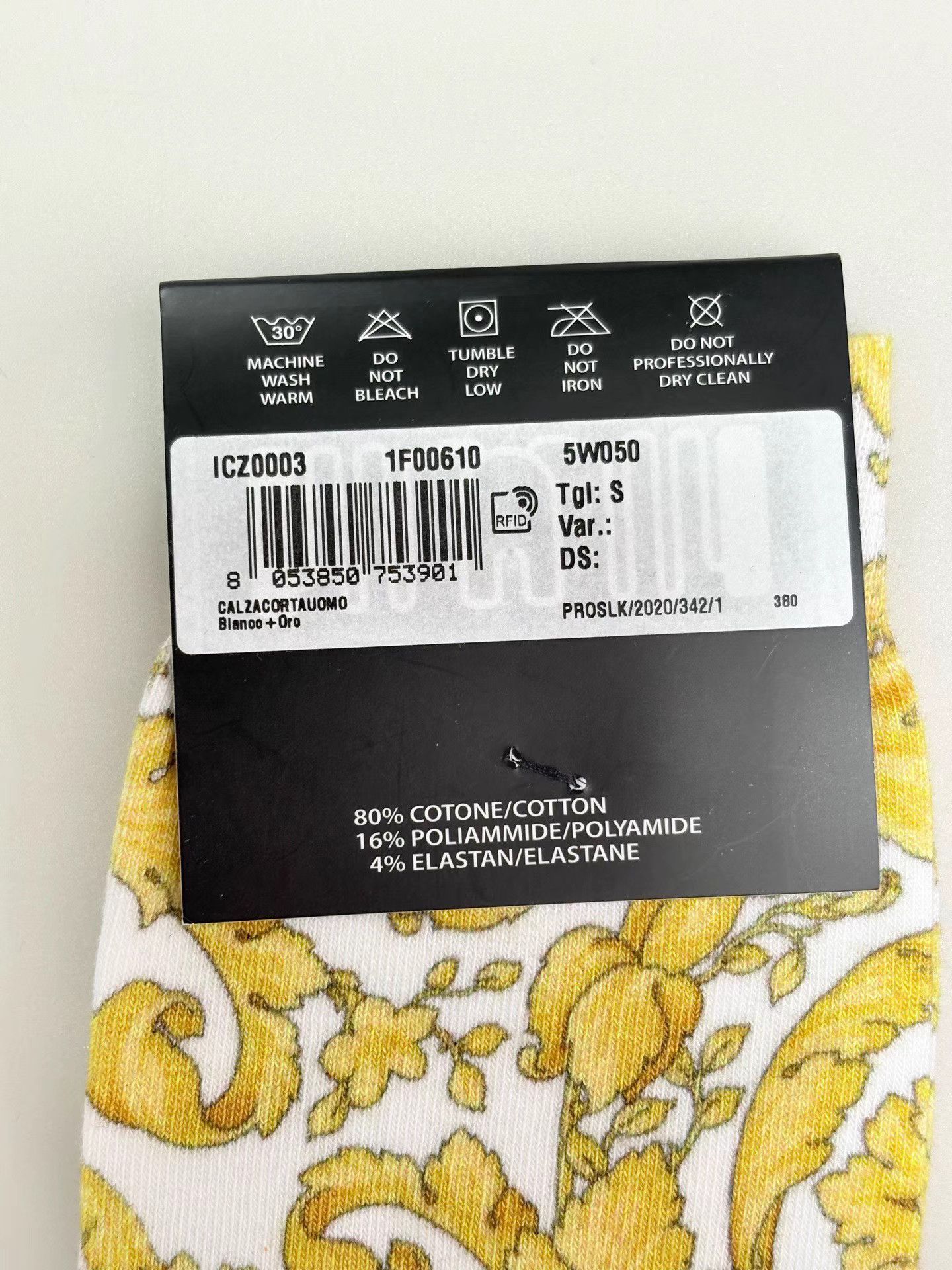 Versace VERSACE Yellow Long Socks Size ONE SIZE - 3 Thumbnail
