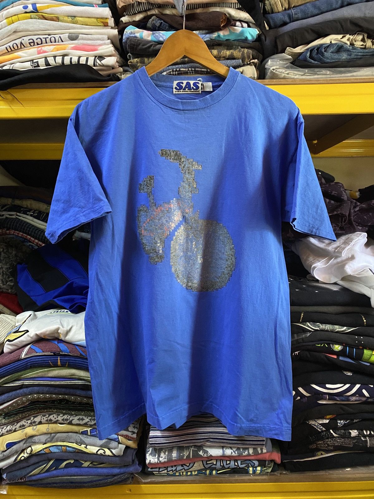 image of 1990X Clothing x Bicycle Vintage Bicycle Bmx Logo in Blue, Men's (Size Medium)