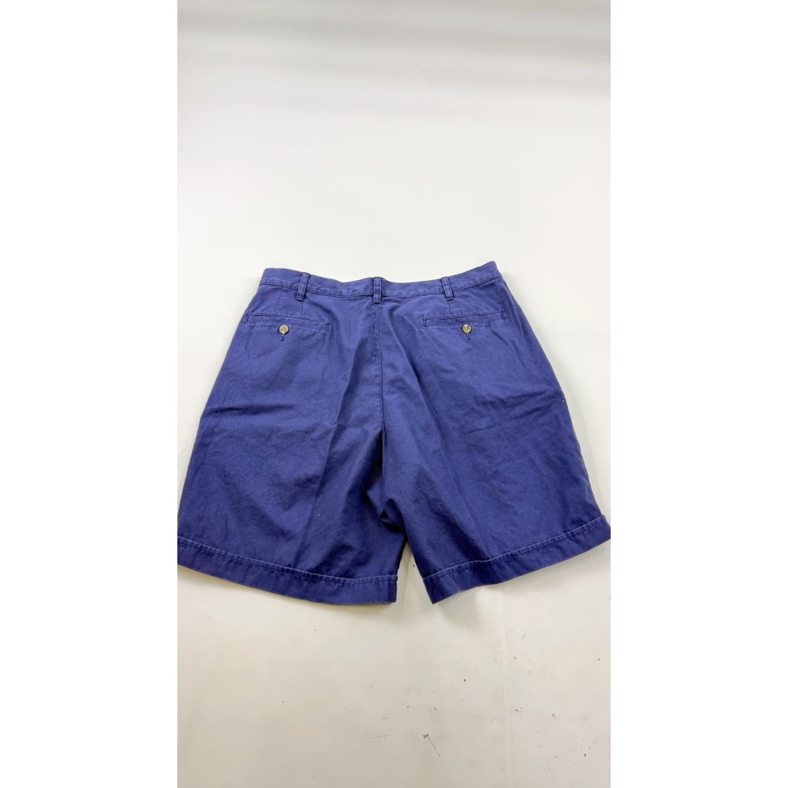 Eddie Bauer Eddie Bauer Shorts Mens 35 Blue Cotton Pleated Chino Casual Golf Shorts Size US 35 - 3 Thumbnail