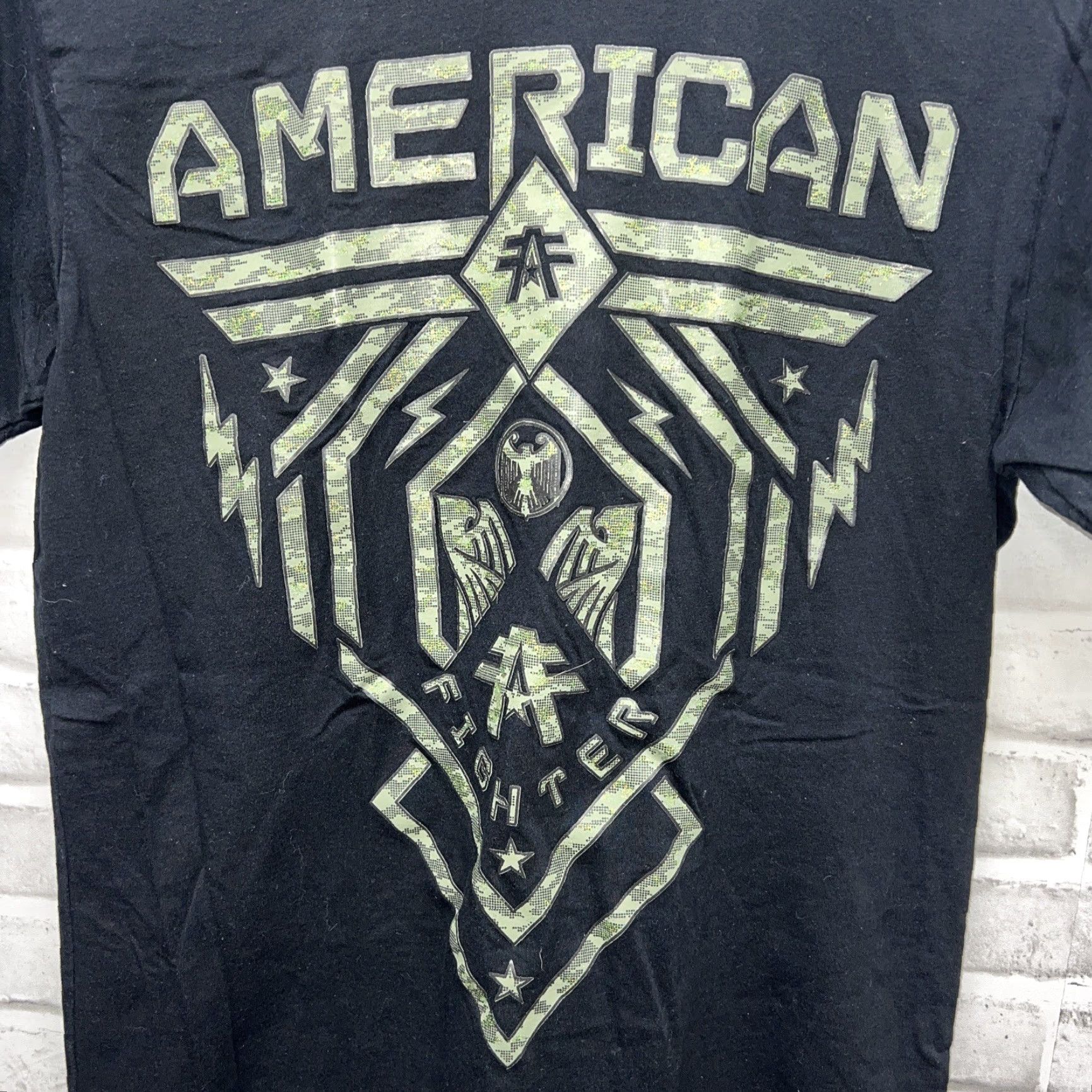 Vintage AMERICAN FIGHTER Black Graphic T-Shirt Mens M Size US M / EU 48-50 / 2 - 2 Thumbnail
