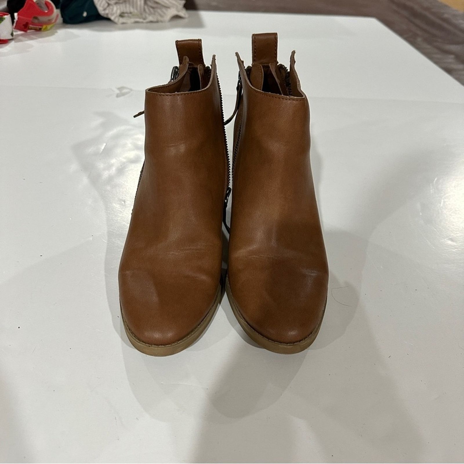 Dolce Vita DV Dolce Vita Brown Asymmetrical Zipper Heeled Booties Sz 10 Size US 10 / IT 40 - 2 Thumbnail