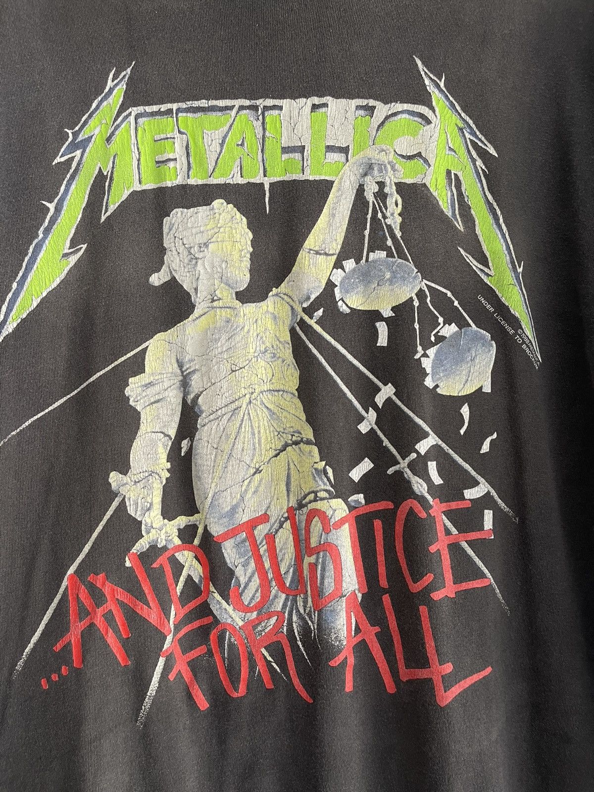 Band Tees Faded Vintage Metallica And Justice for All Brockum Holes Size US L / EU 52-54 / 3 - 3 Thumbnail