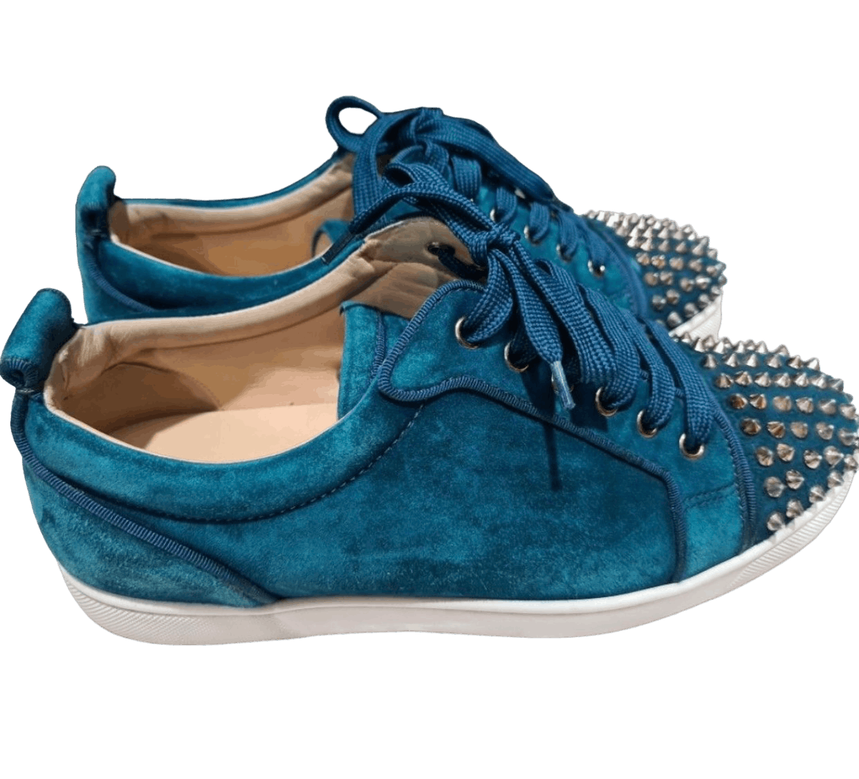 image of Christian Louboutin Spiked Low Top Sneakers in Blue, Men's (Size 9)