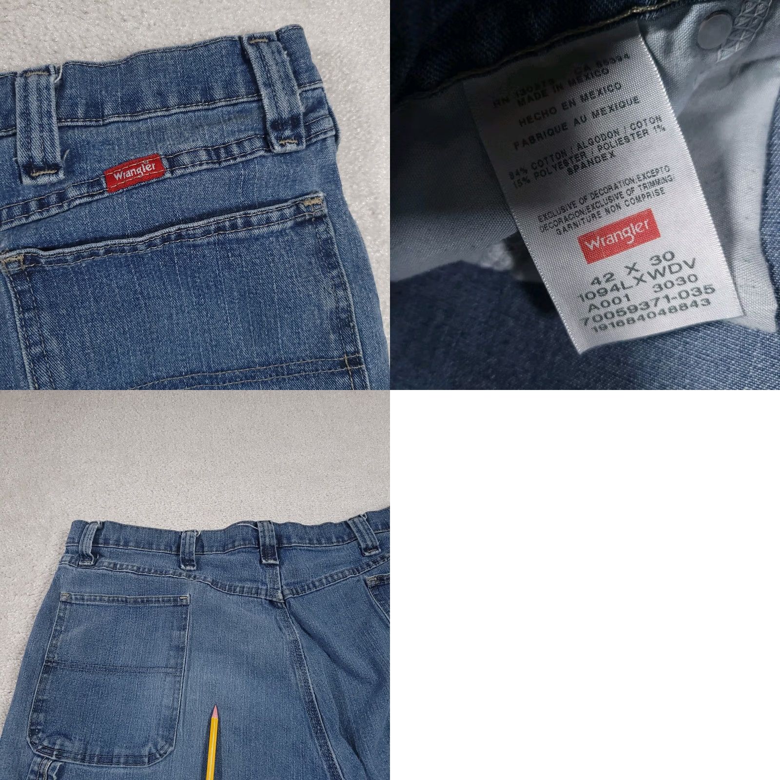 Wrangler VINTAGE Wrangler Jeans Carpenter Mens 42x30 Denim Workwear Straight Leg Jeans Regular Mens Blue Denim Workwear 42x30 Straight Leg Wrangler Mens Jeans Size US 42 / EU 58 - 10 Thumbnail