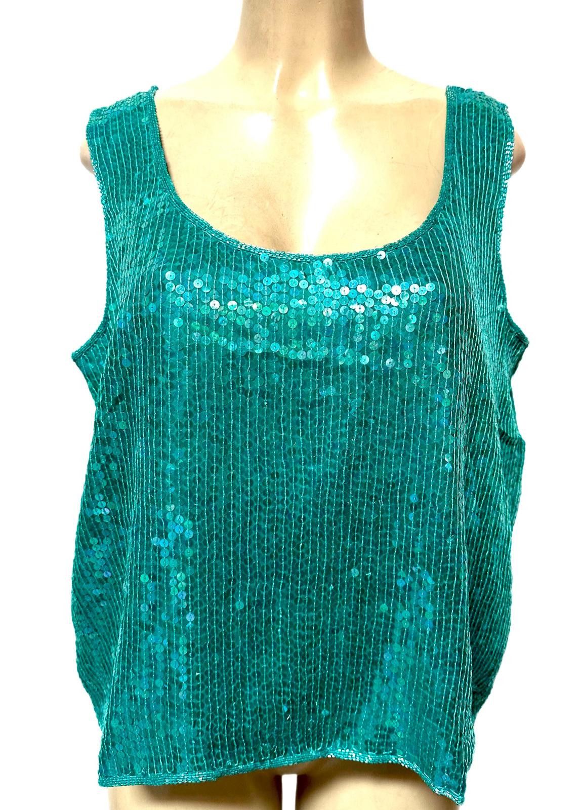Other Sequin Top Green size 12 Size XL / US 12-14 / IT 48-50 - 2 Thumbnail