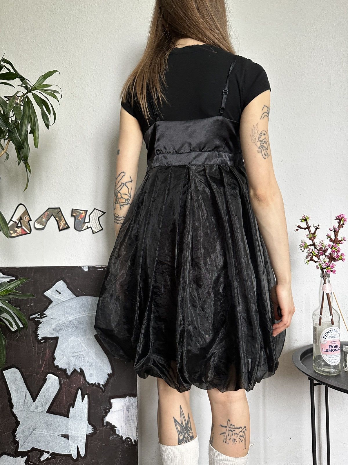 Japanese Brand × Vintage Vintage Missy Cute Black Flowy Bubble Dress Size XL / US 12-14 / IT 48-50 - 6 Thumbnail