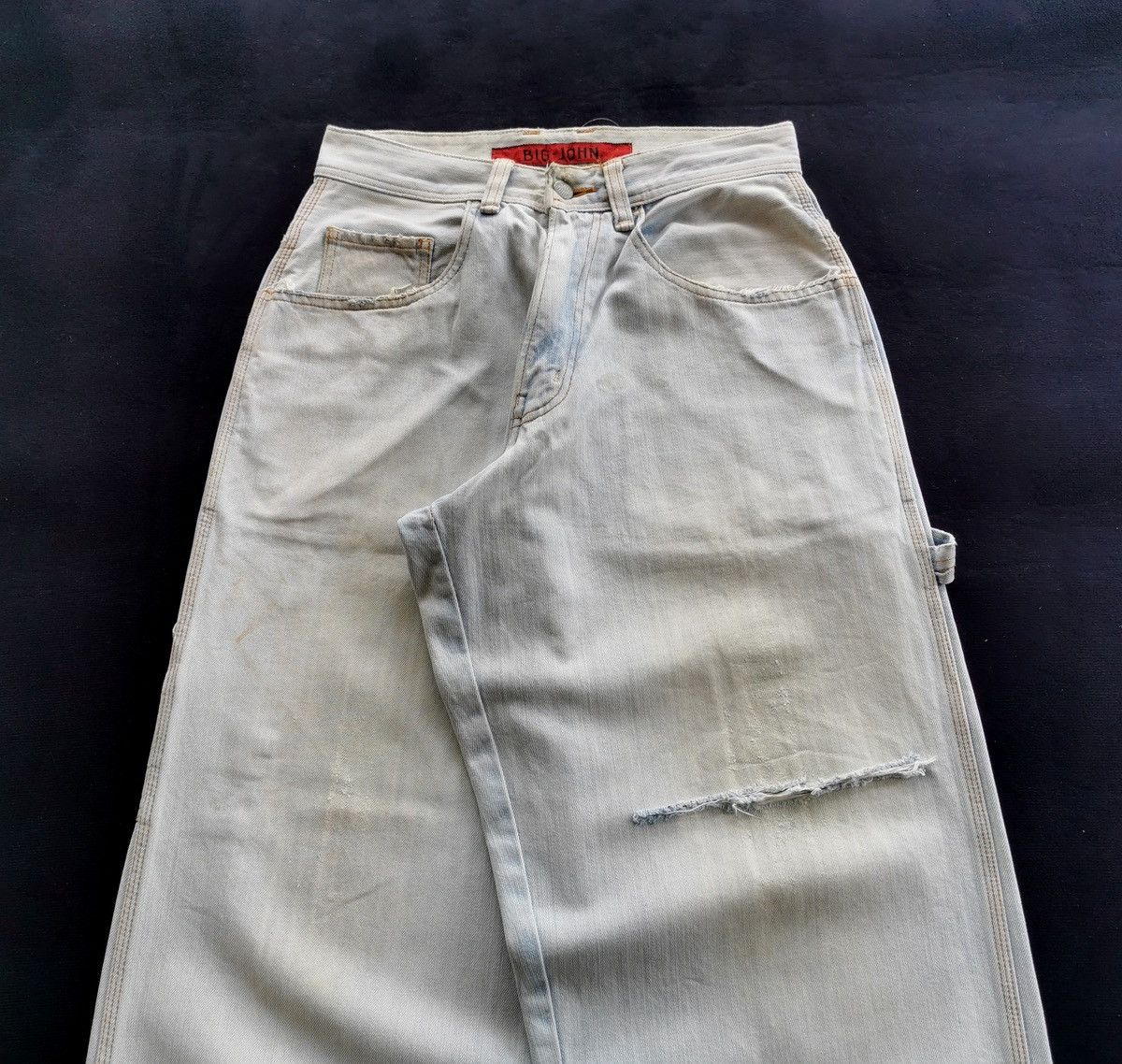 Big John Baggy Carpenter Distressed Big John Jeans Size US 28 / EU 44 - 2 Thumbnail