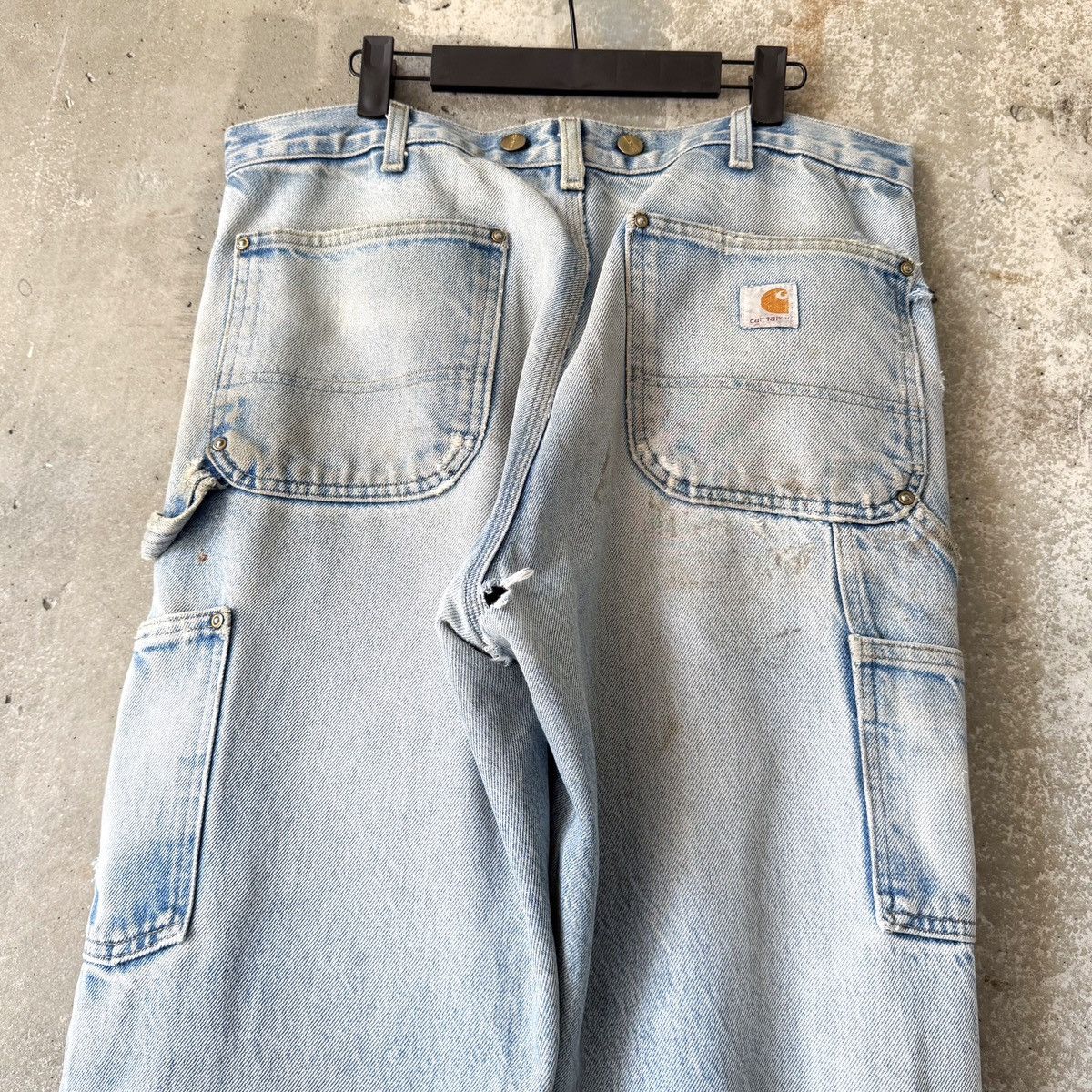 Carhartt Vintage THRASHED Carhartt Double Knee Denim Carpenter Pants Size US 34 / EU 50 - 6 Thumbnail