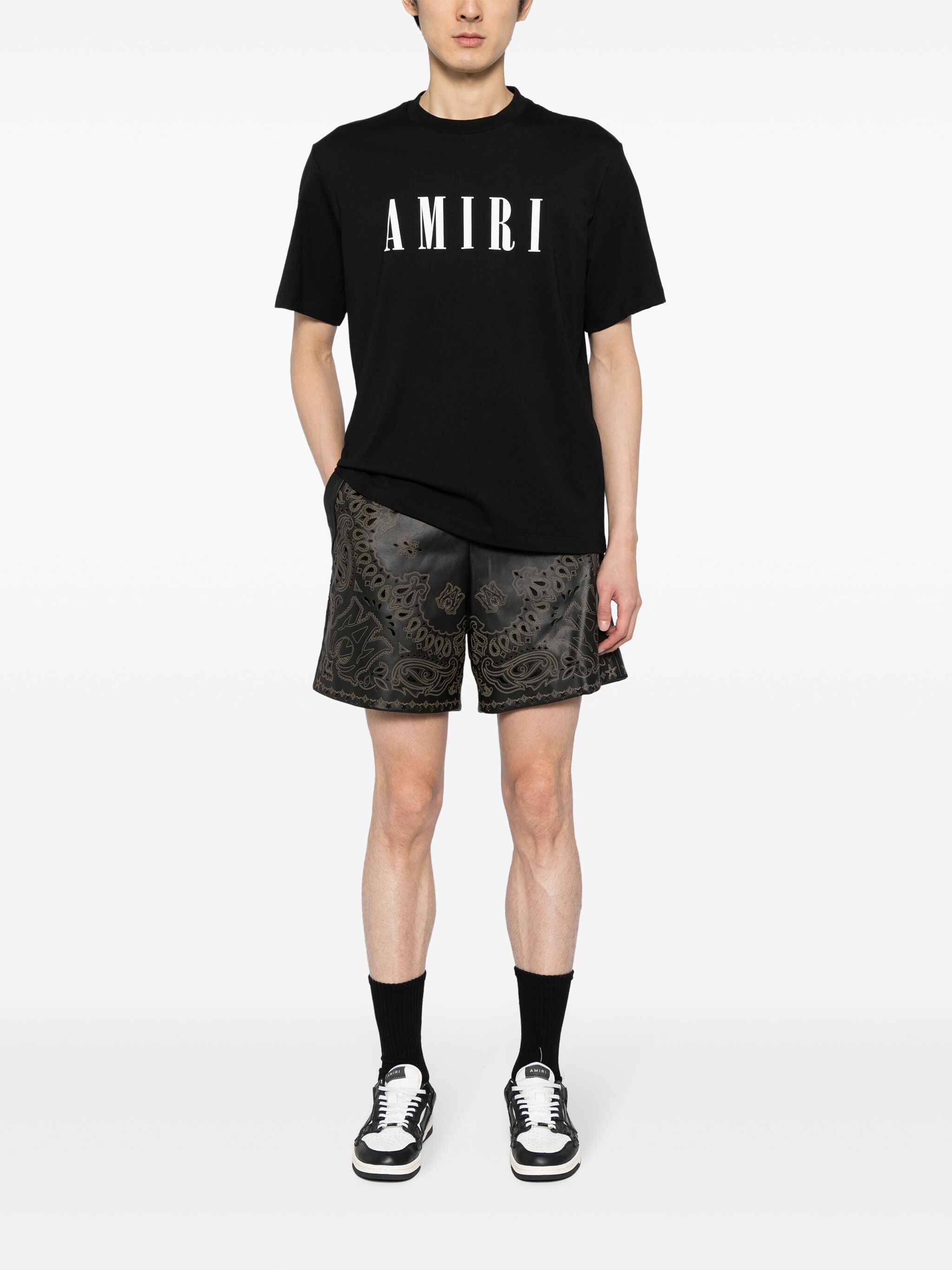 Amiri o1w1db11224 Logo-Print Cotton T-Shirt in Black Size US M / EU 48-50 / 2 - 2 Thumbnail